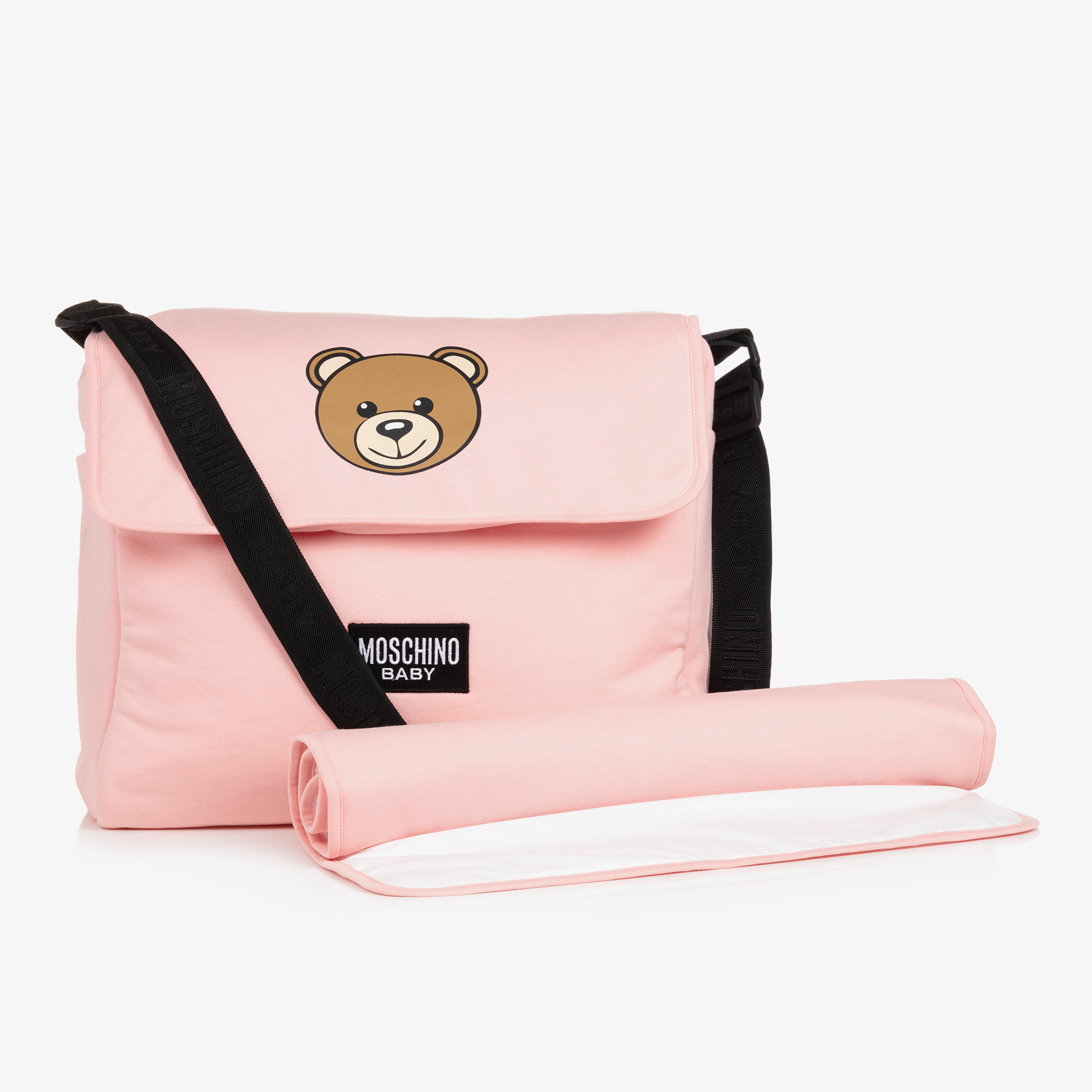 Moschino Baby Pink Teddy Bear Changing Bag 60cm