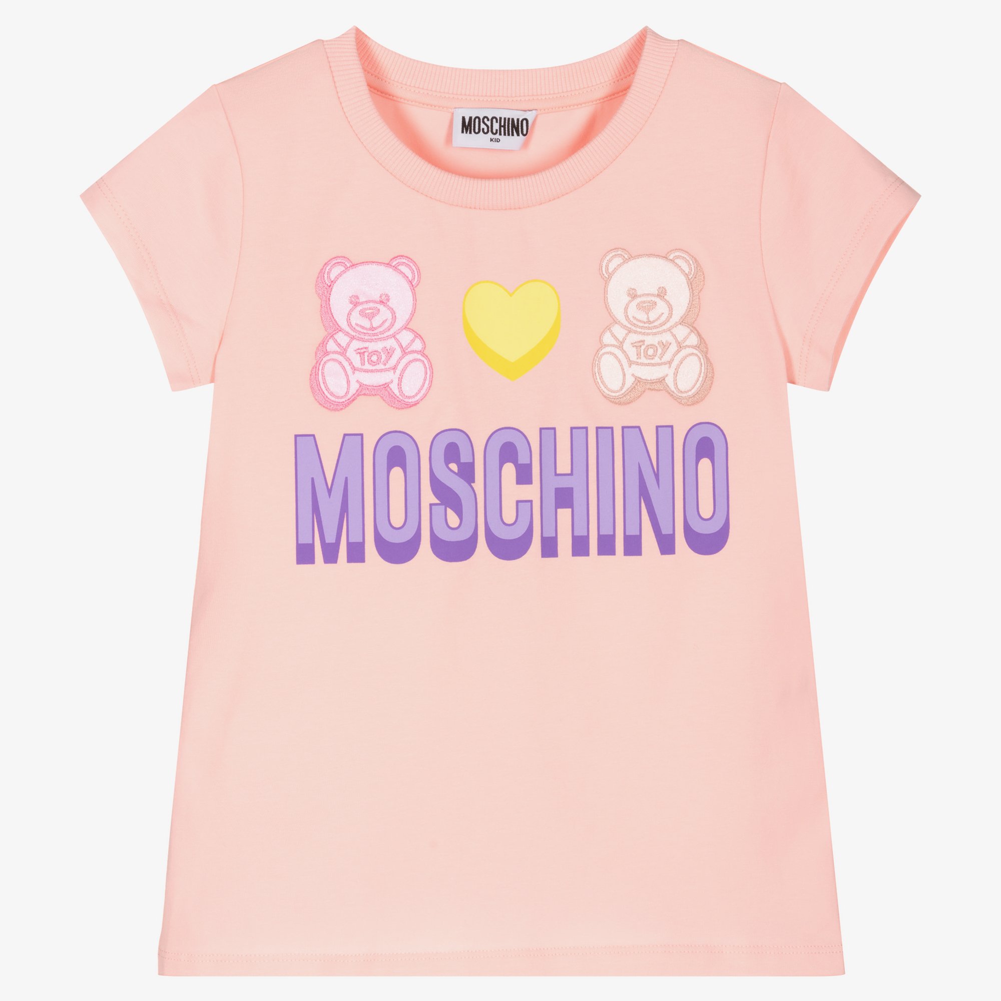 Moschino Pink Large Bear Logo T-Shirt Moschino