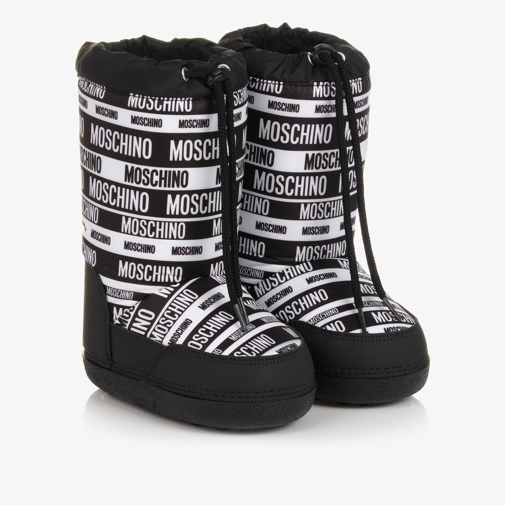 Moschino Kid Teen Teen Black White Snow Boots