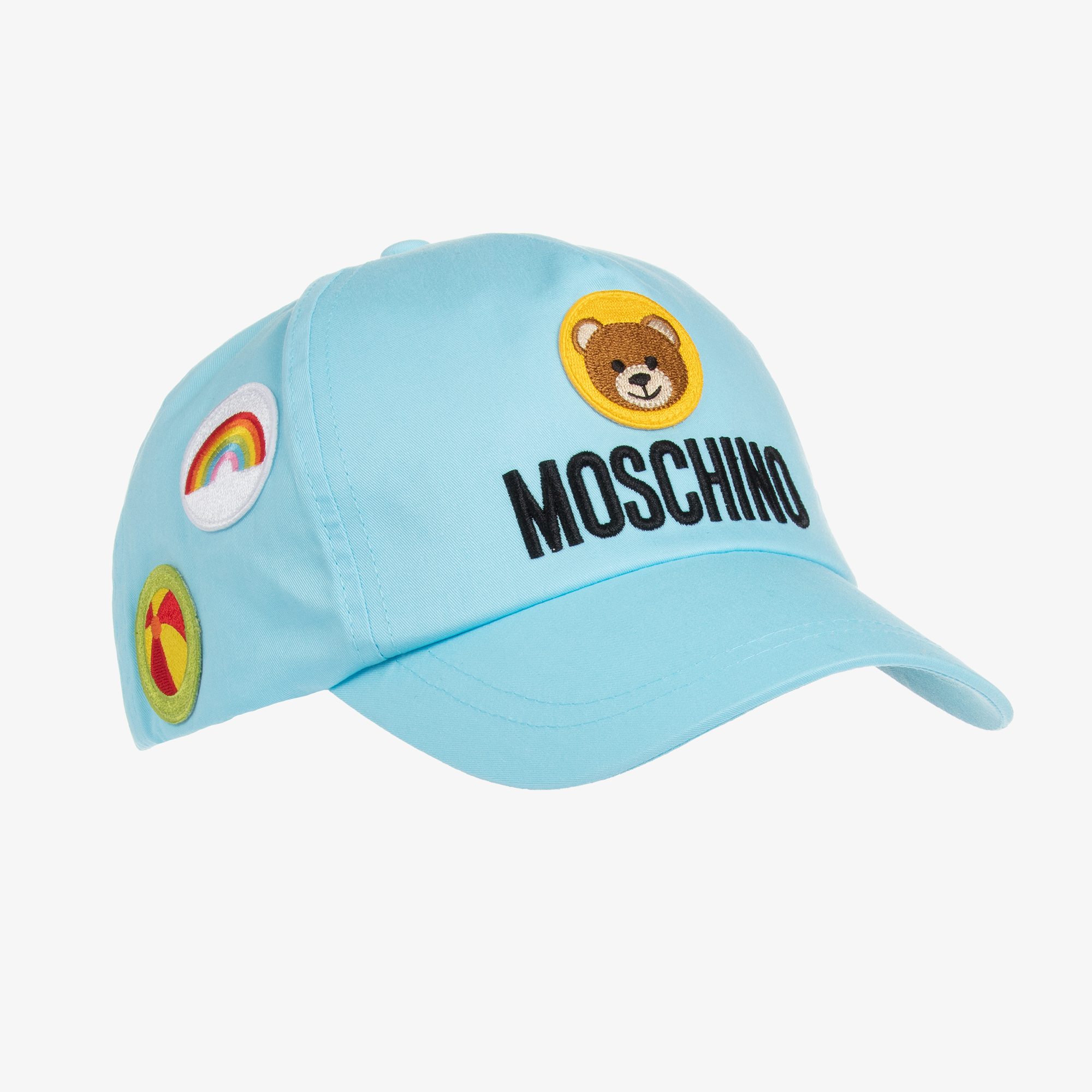 Moschino Kid-Teen Teen Blue Logo Patch Cap