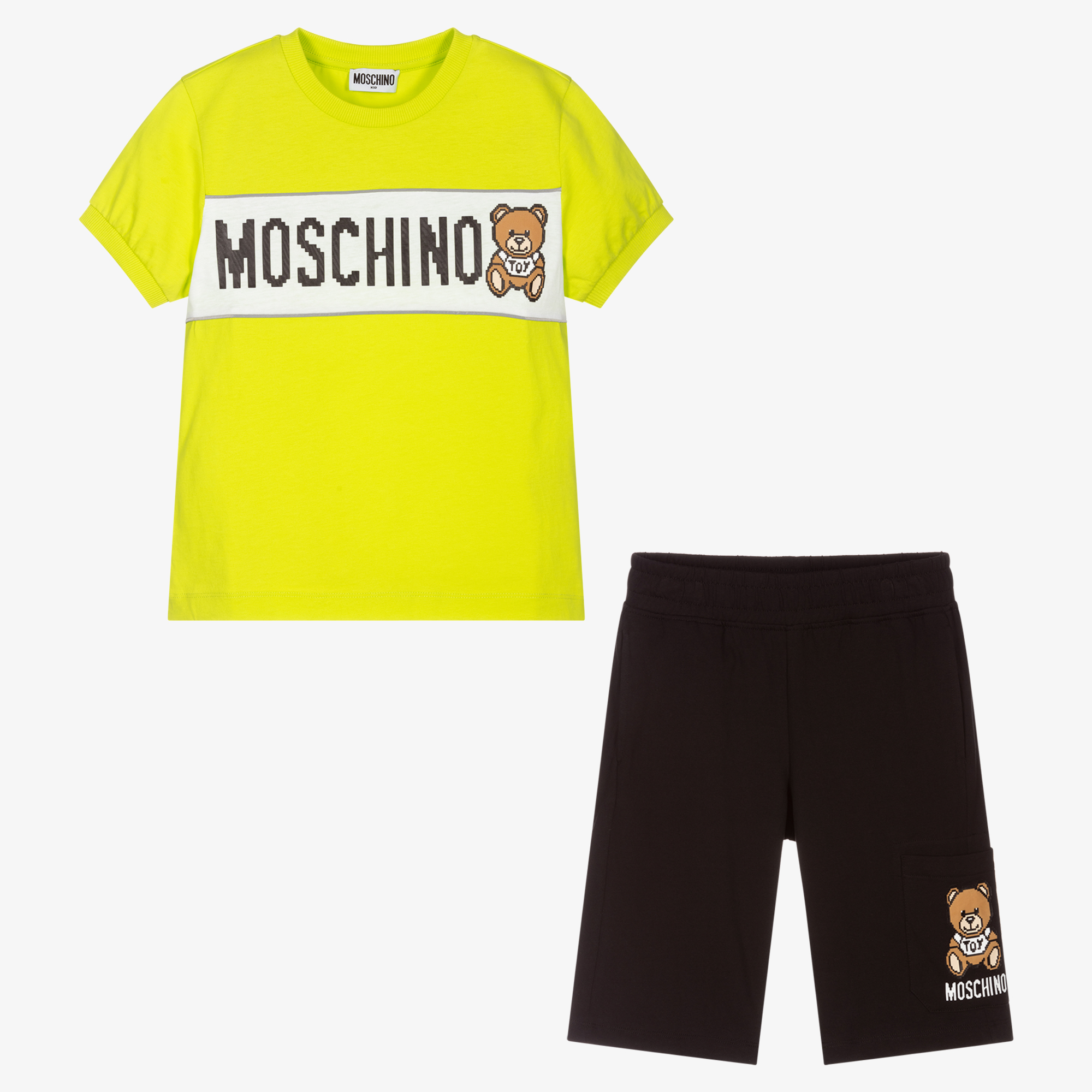 Moschino Kids logo-print cotton shorts set - White