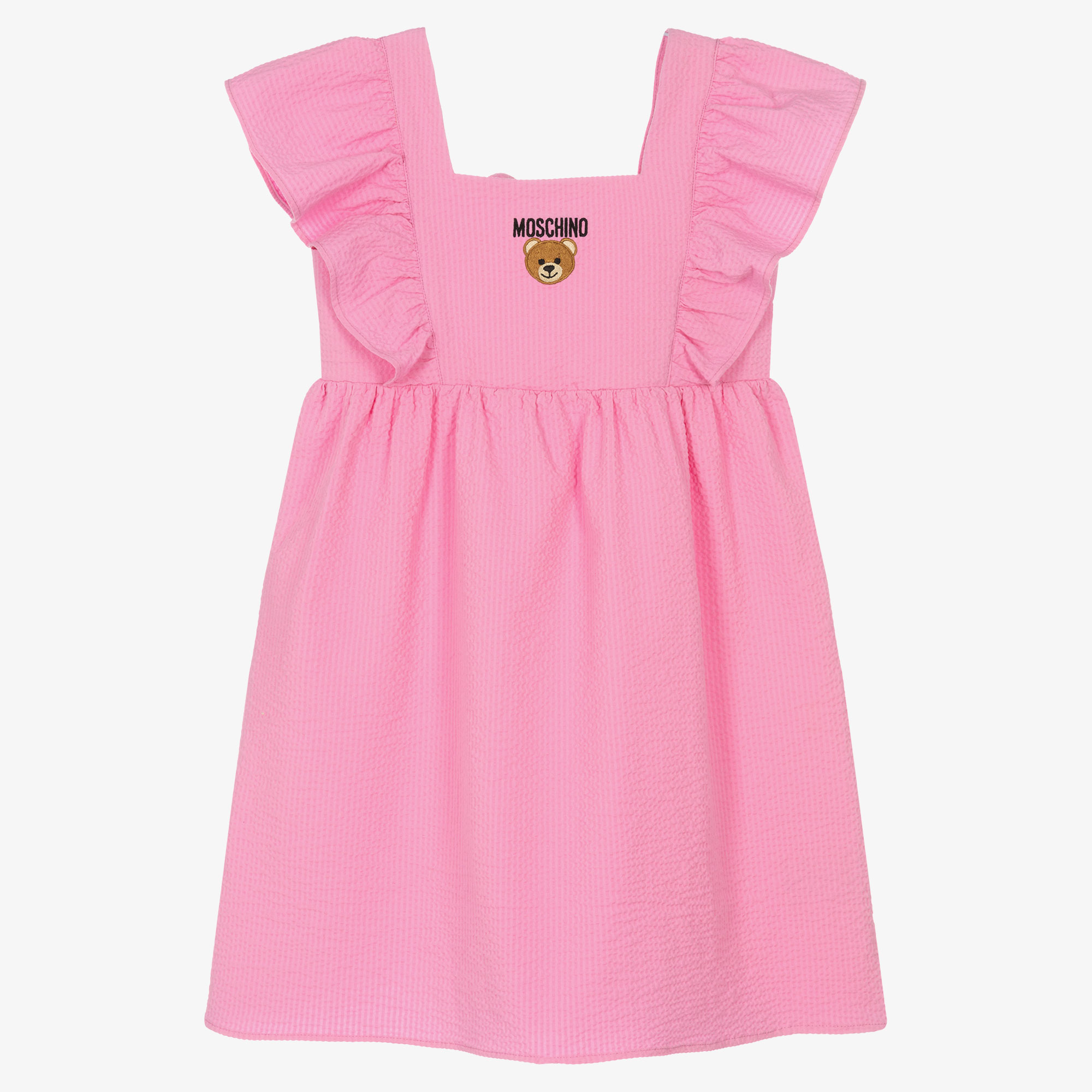 Moschino Kids logo-print cotton dress - Pink
