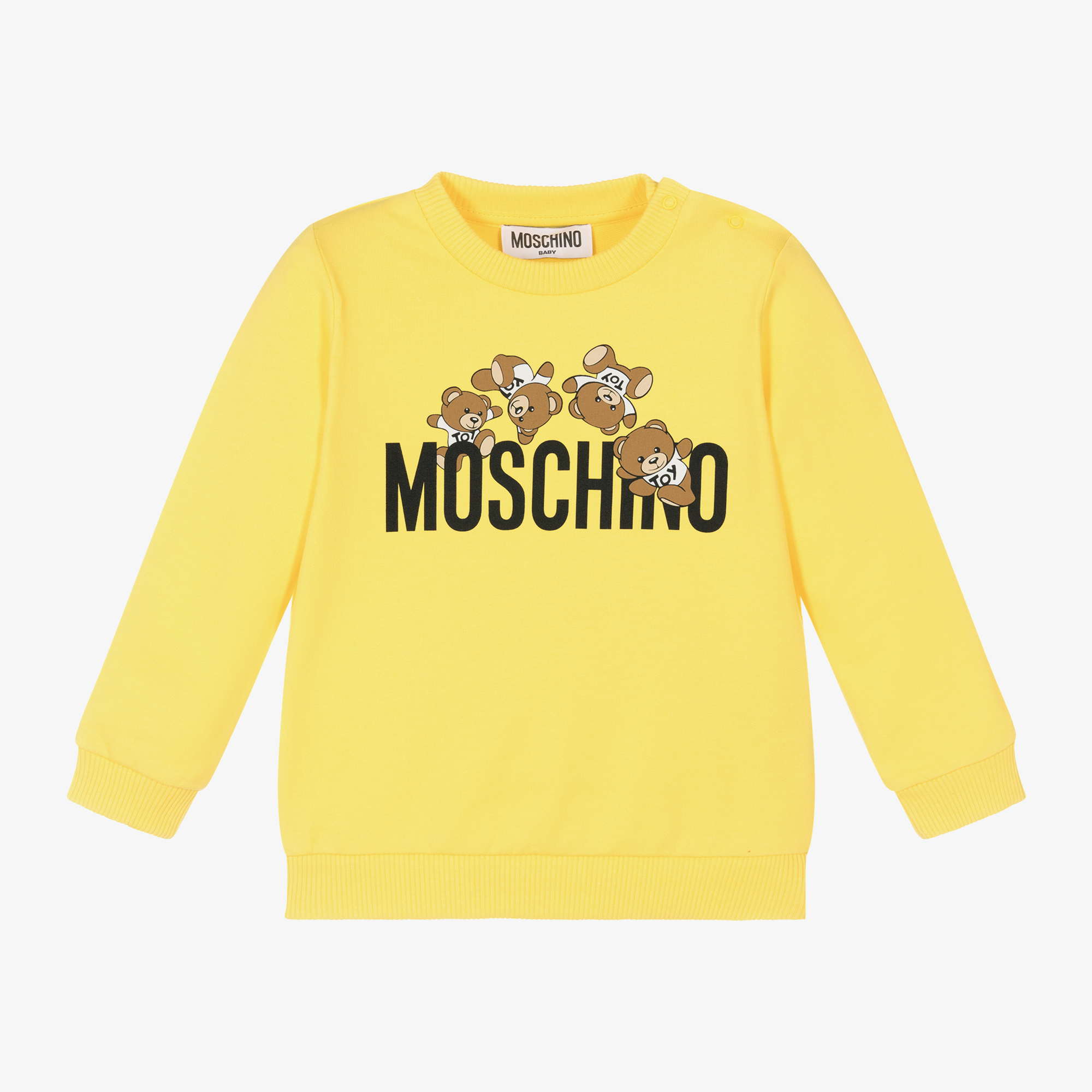 Moschino Yellow Cotton Teddy Bear Sweatshirt