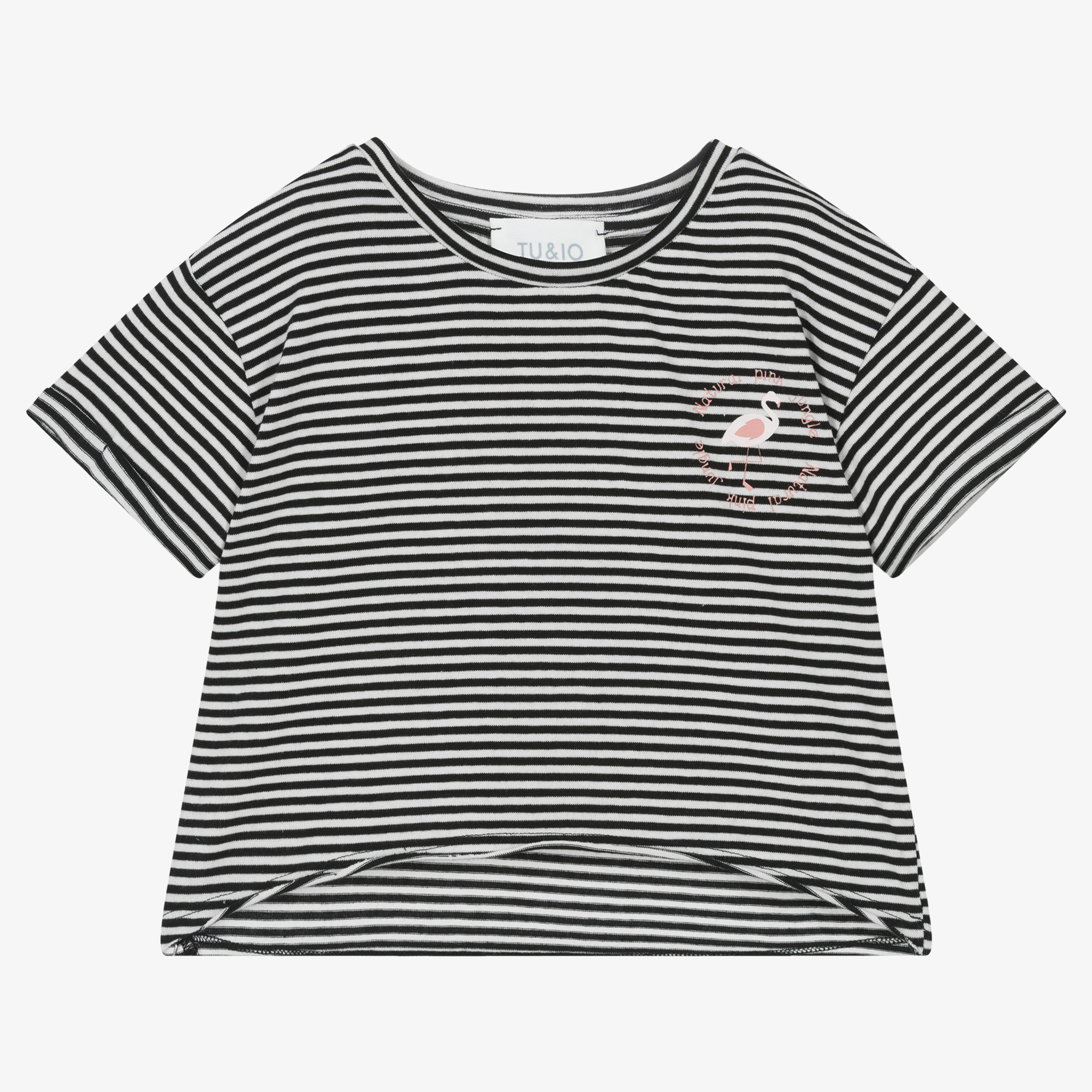 Black and white striped t shirt for girls best sale