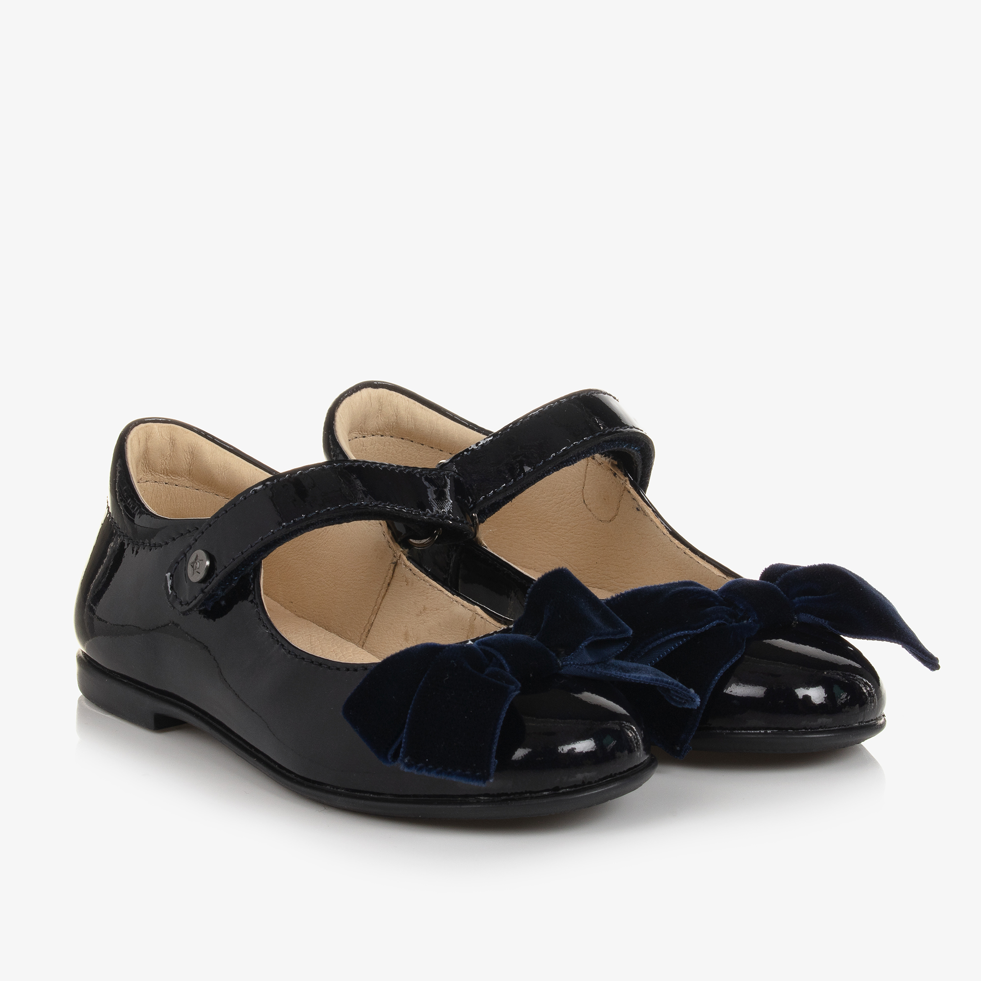 Navy fashion patent shoes