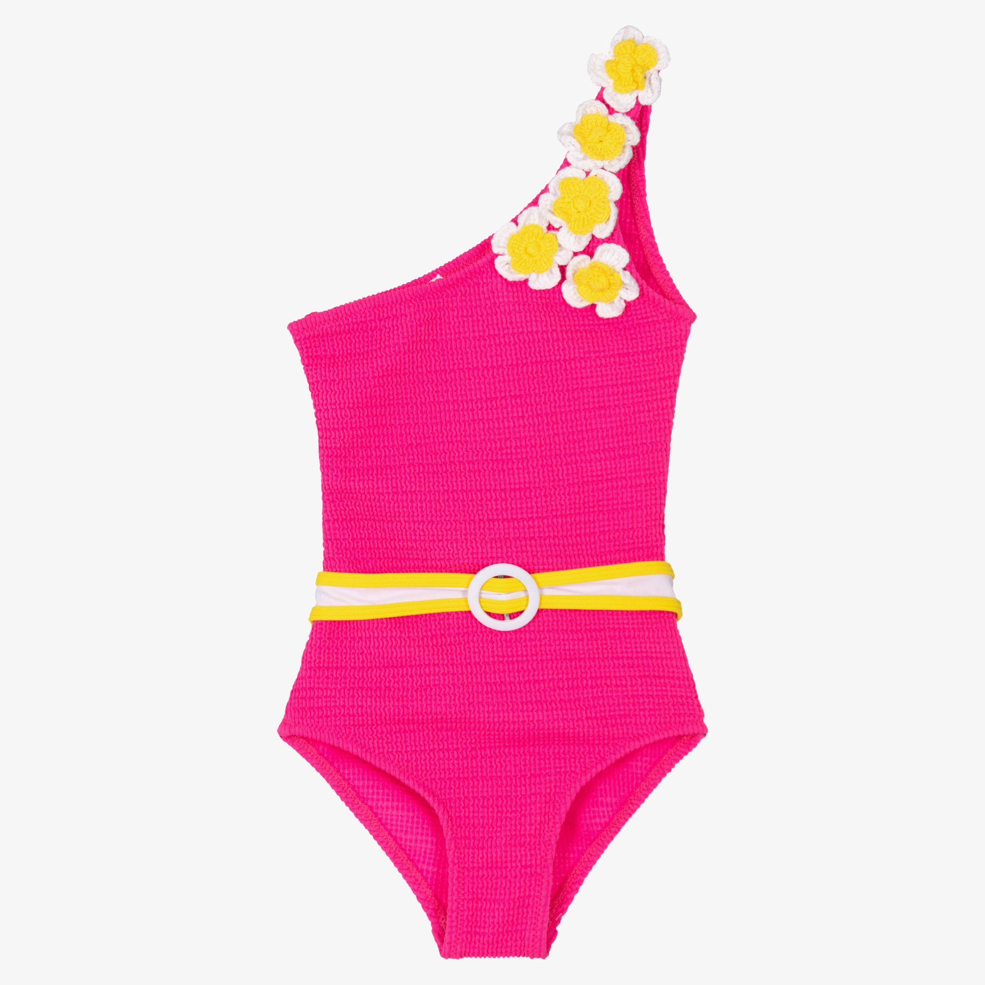 Pink crochet swimsuit on sale