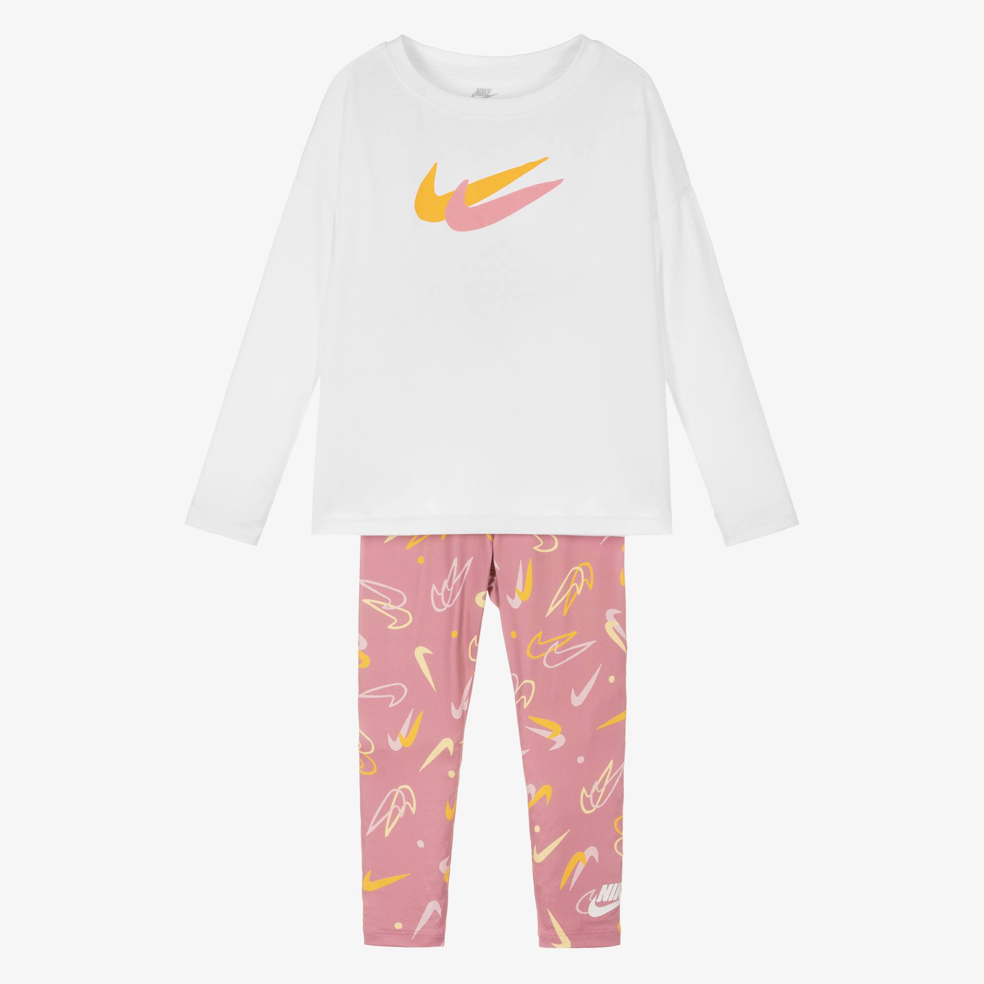 Nike - Girls Pink Logo Leggings
