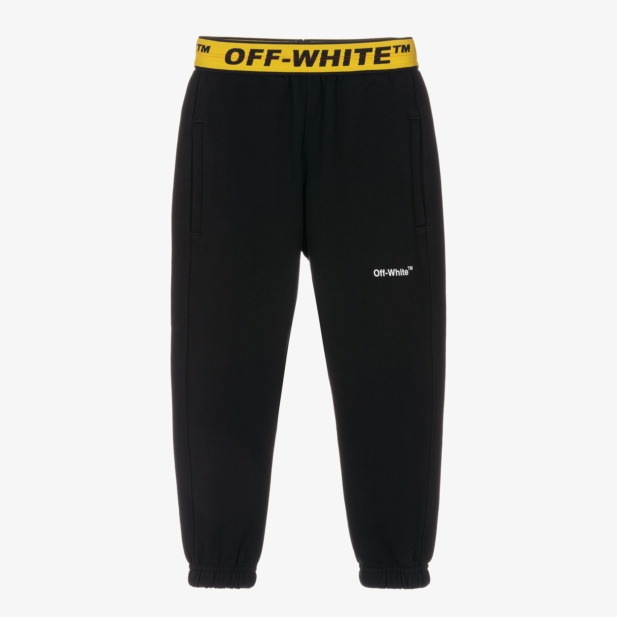 Off White Black Cotton Industrial Logo Joggers