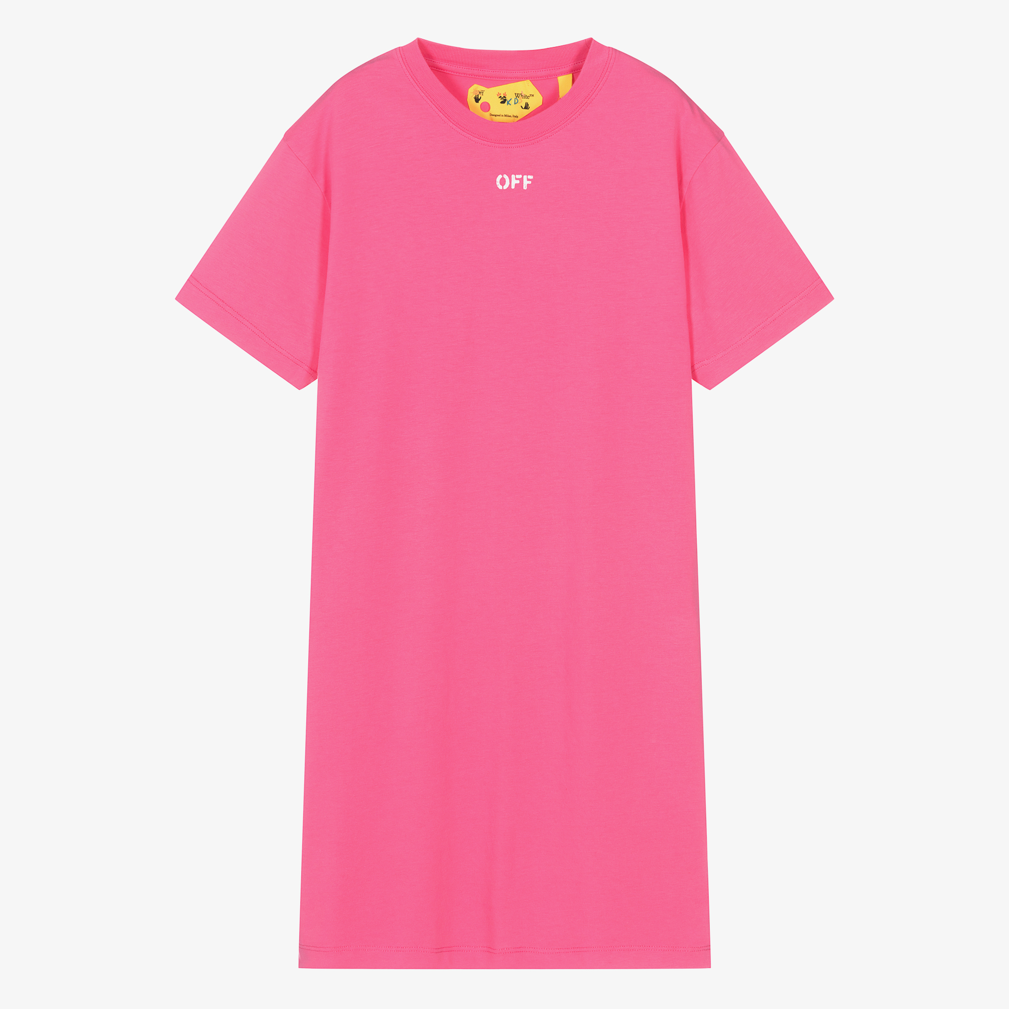 Off White Teen Girls Pink T Shirt Dress