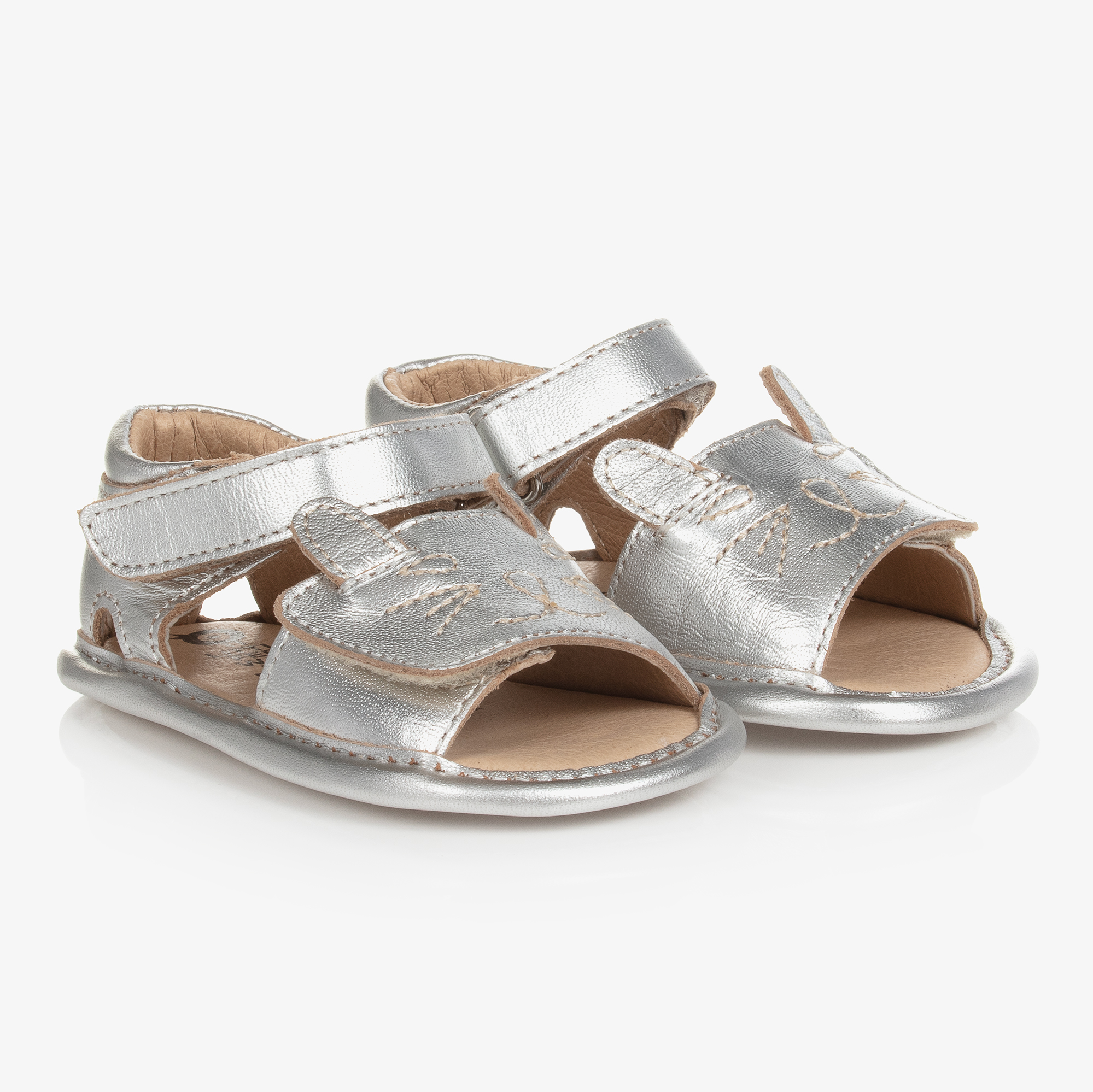 GIOSEPPO Sandals Baby Girl IN White Leather Silver Studded & Stars Art.  Janima | eBay