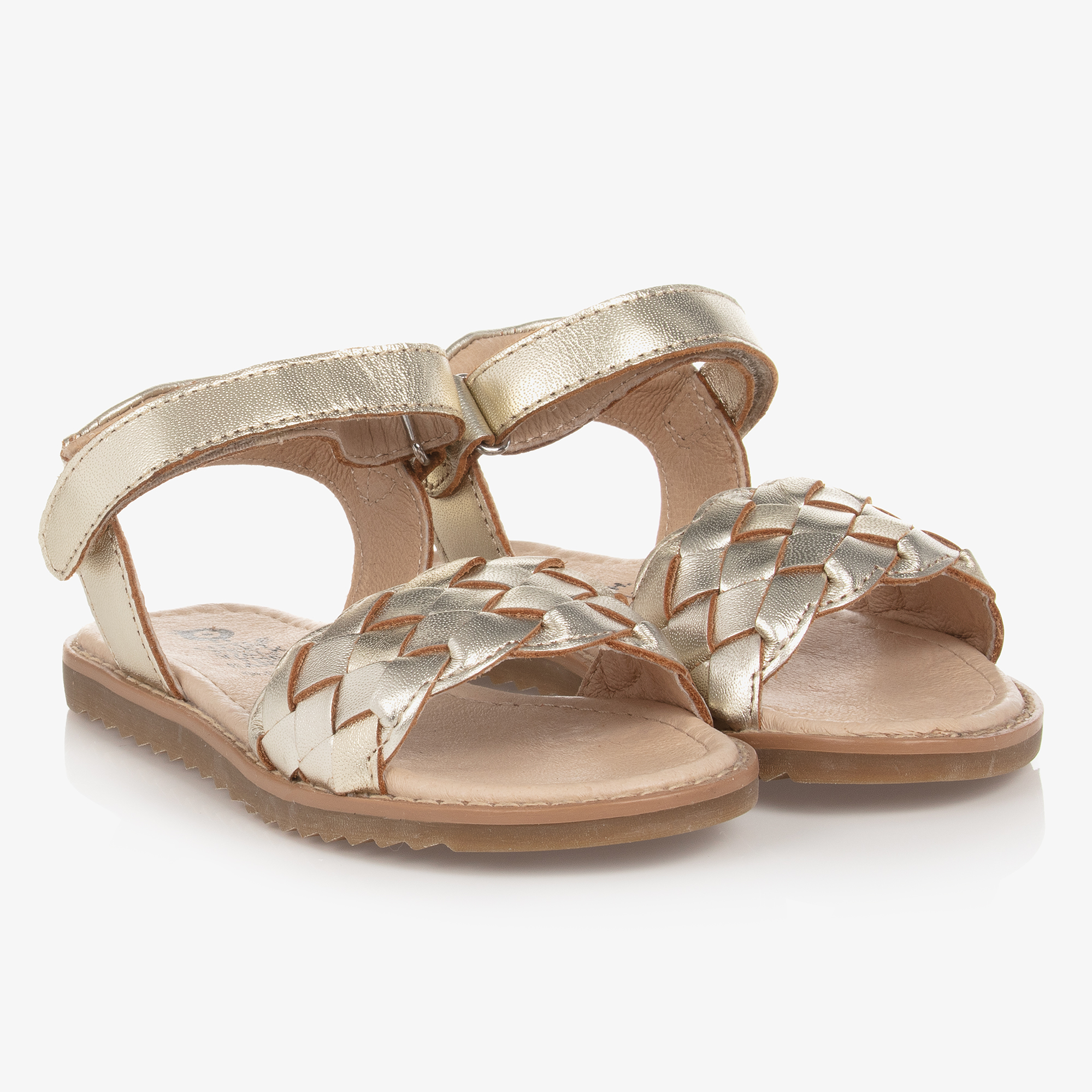 SUSA | Gold Nappa Leather Flat Sandals | Manolo Blahnik