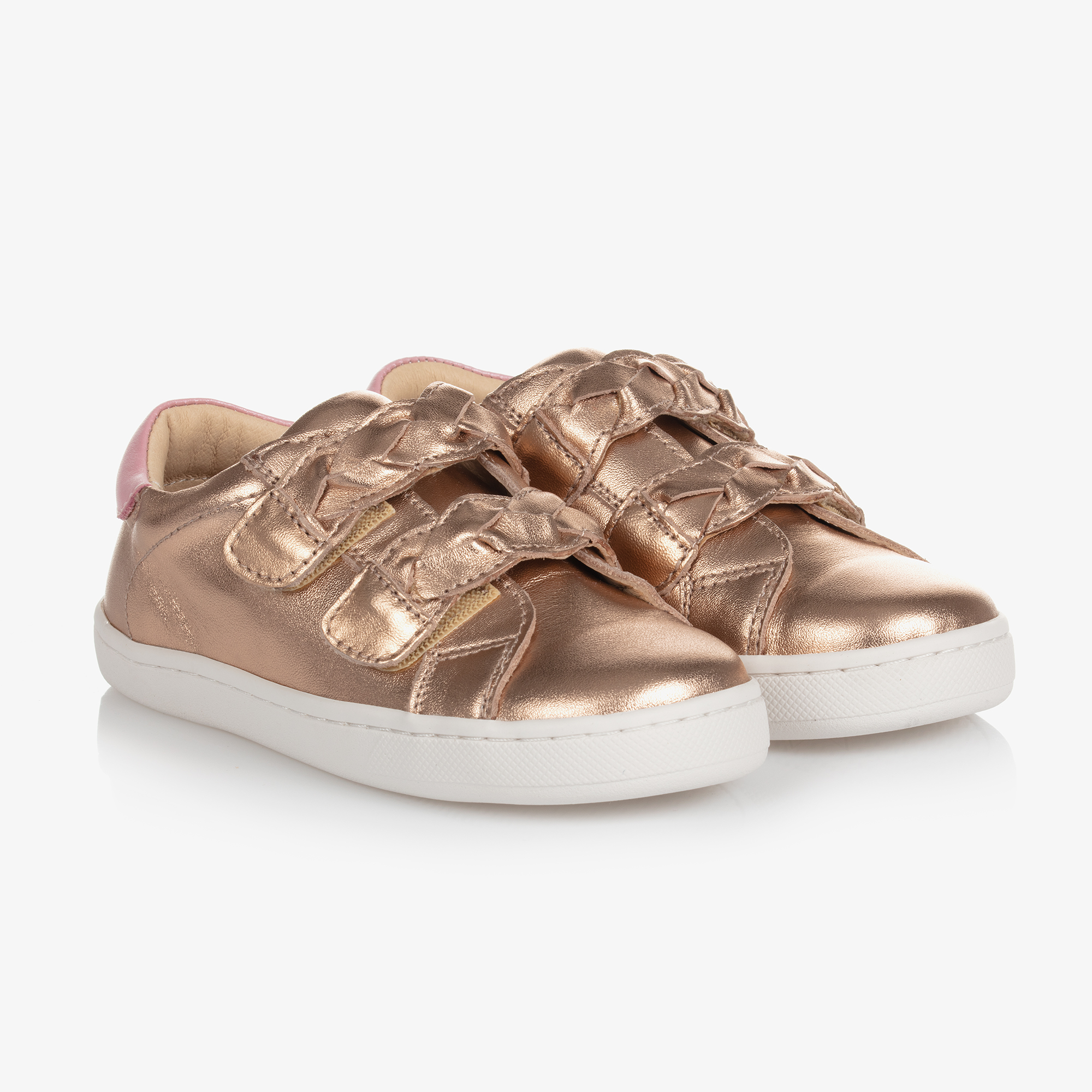 Rose gold sale leather trainers