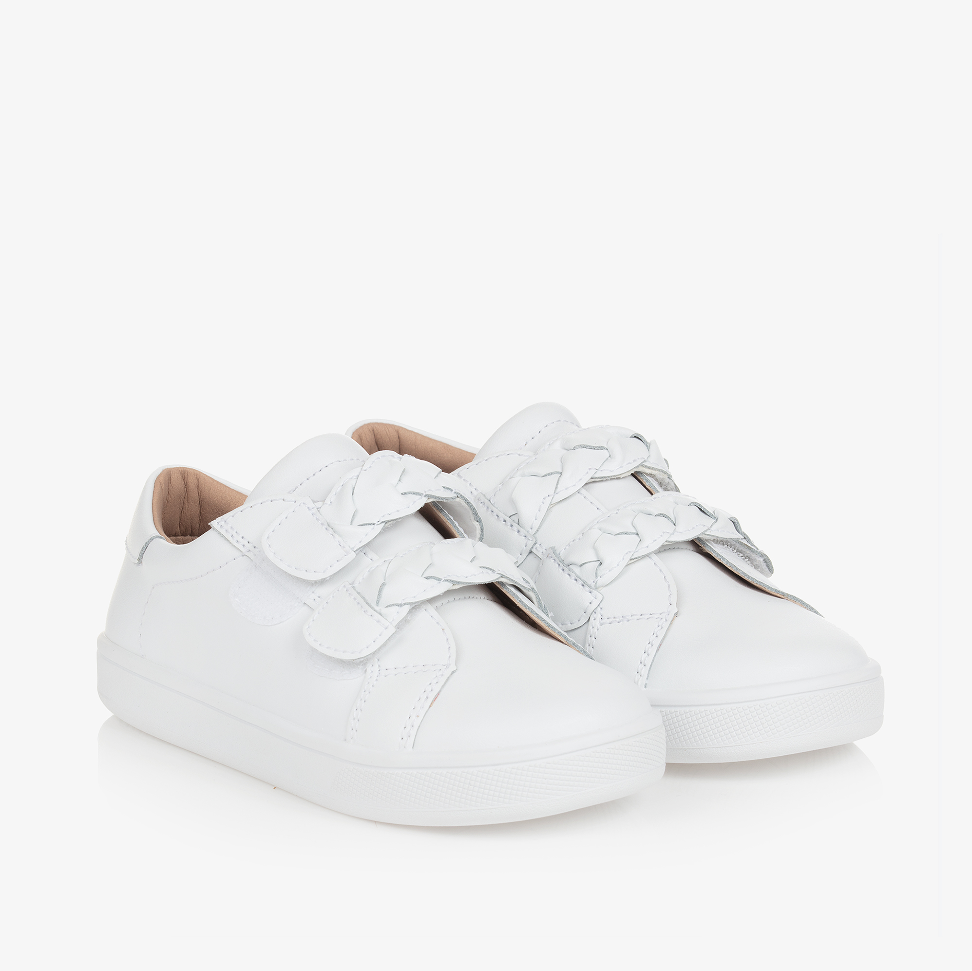 Old Soles Girls White Leather Trainers