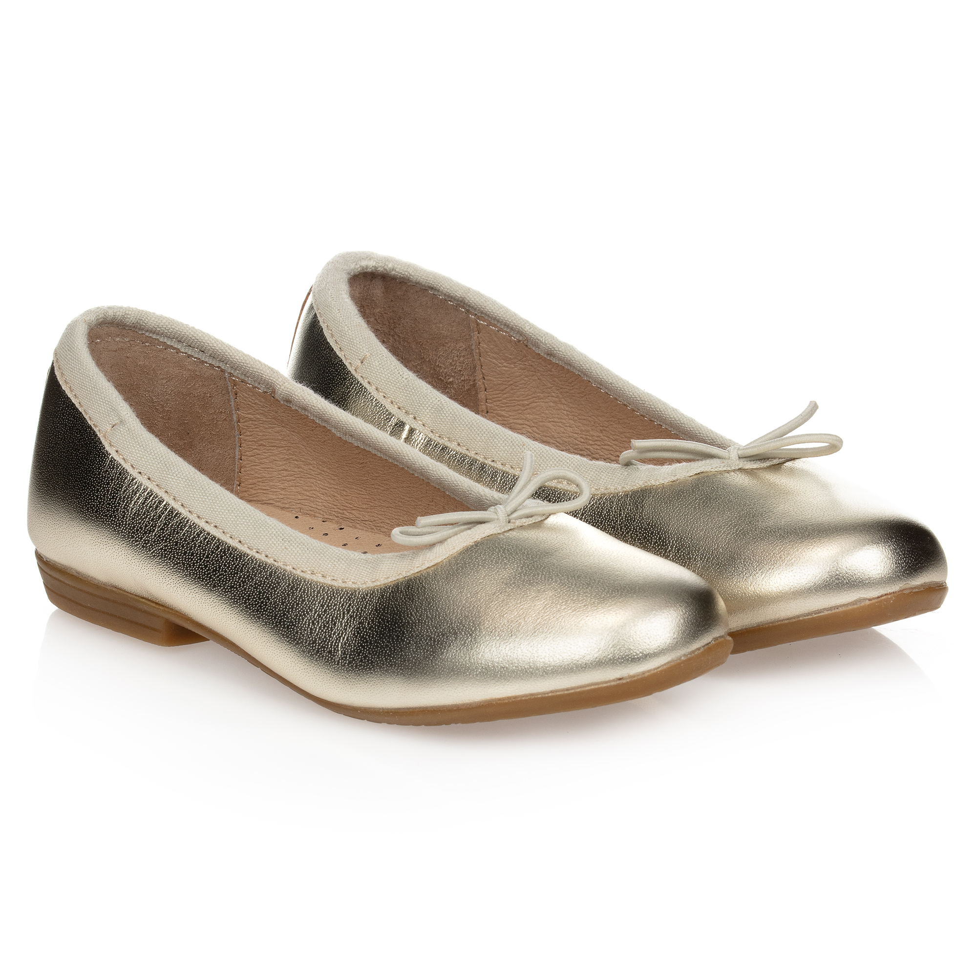 Sovesal dyb Mundtlig Old Soles - Gold Leather Ballerina Flats | Childrensalon Outlet