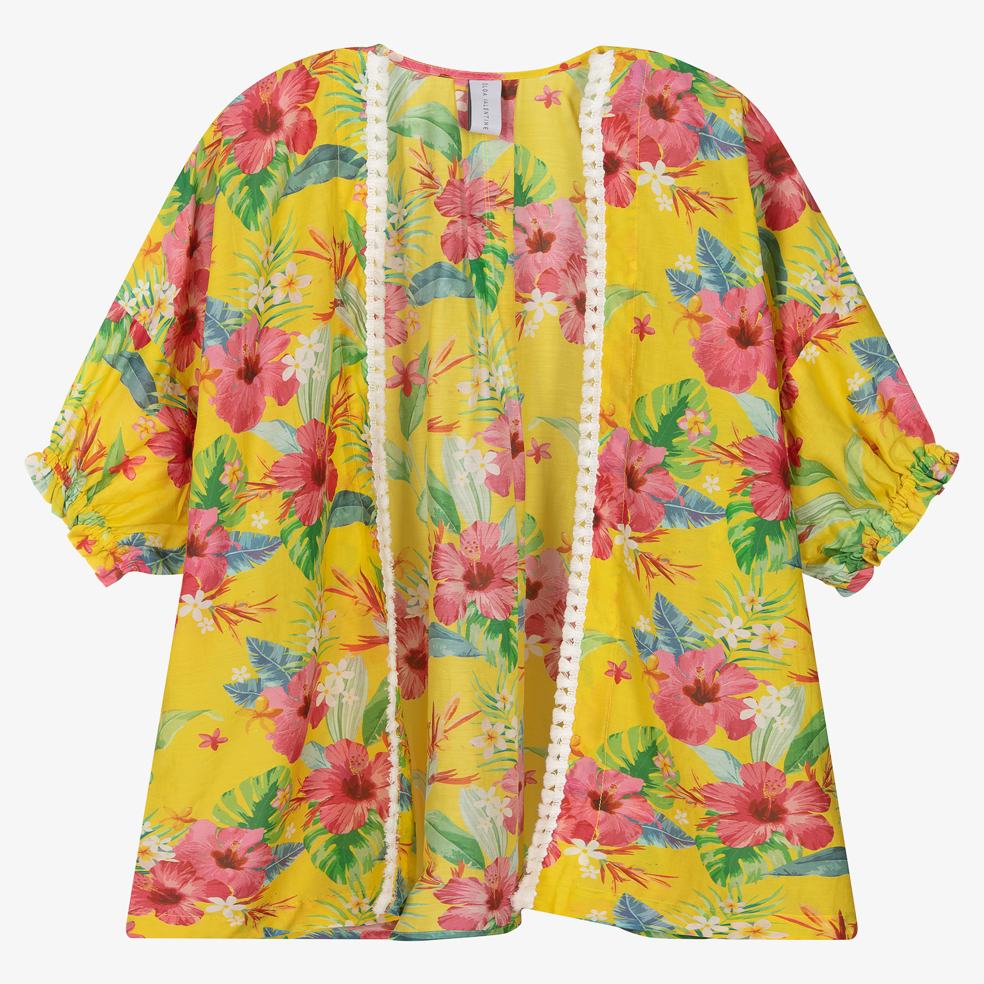 Yellow floral hot sale kimono cardigan