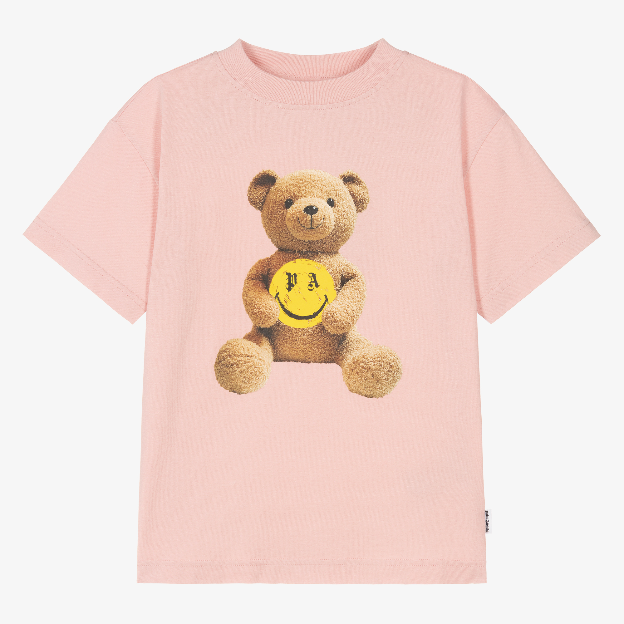 Palm Angels - Teen Girls Pink Cotton Bear & Smiley T-Shirt