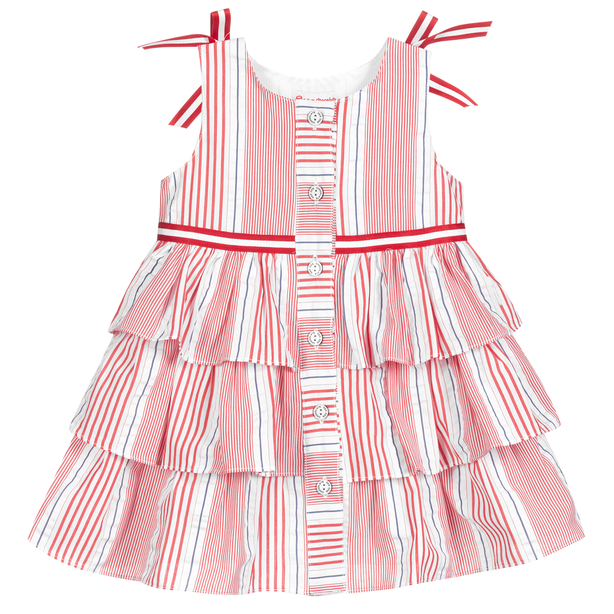 pink and red striped dress