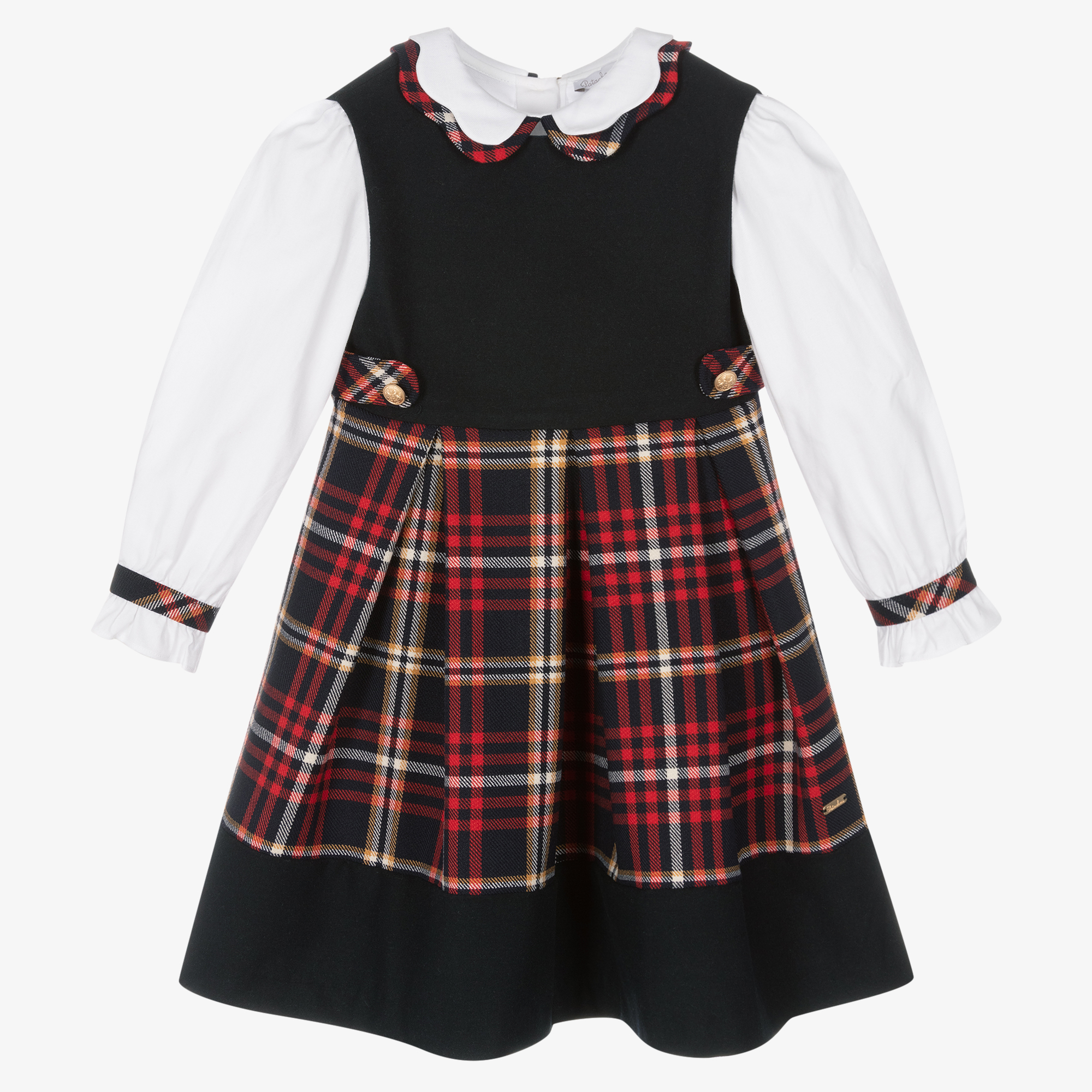 Blue tartan 2024 pinafore dress