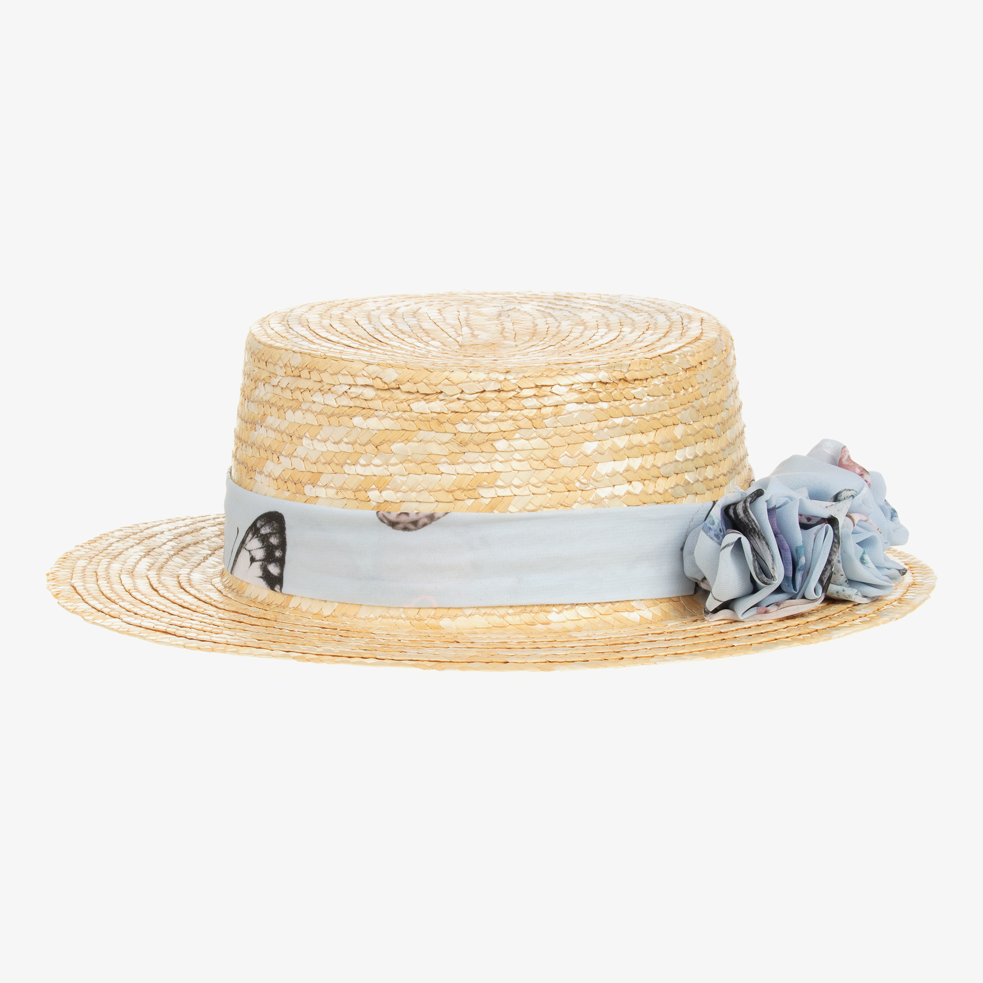 BUTTERFLY GOLD STRAW HAT