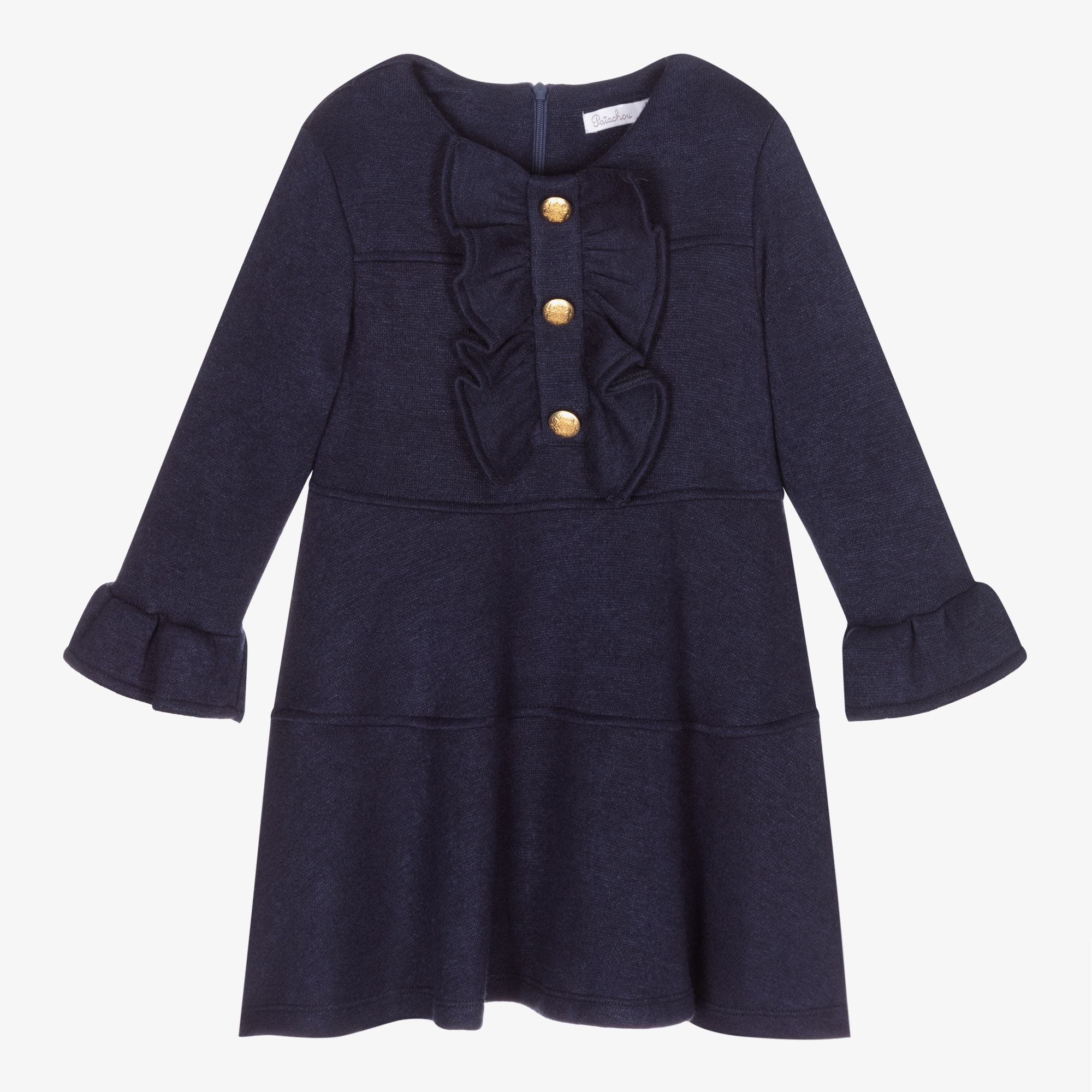 Patachou Girls Navy Blue Ruffle Dress