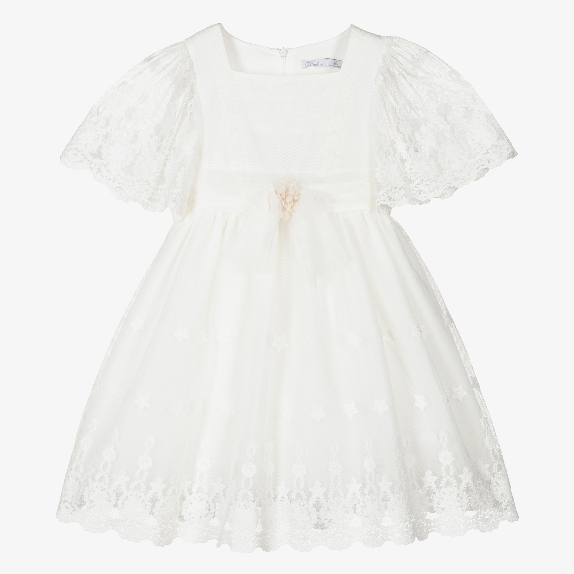 Patachou - Girls White Lace Dress | Childrensalon Outlet