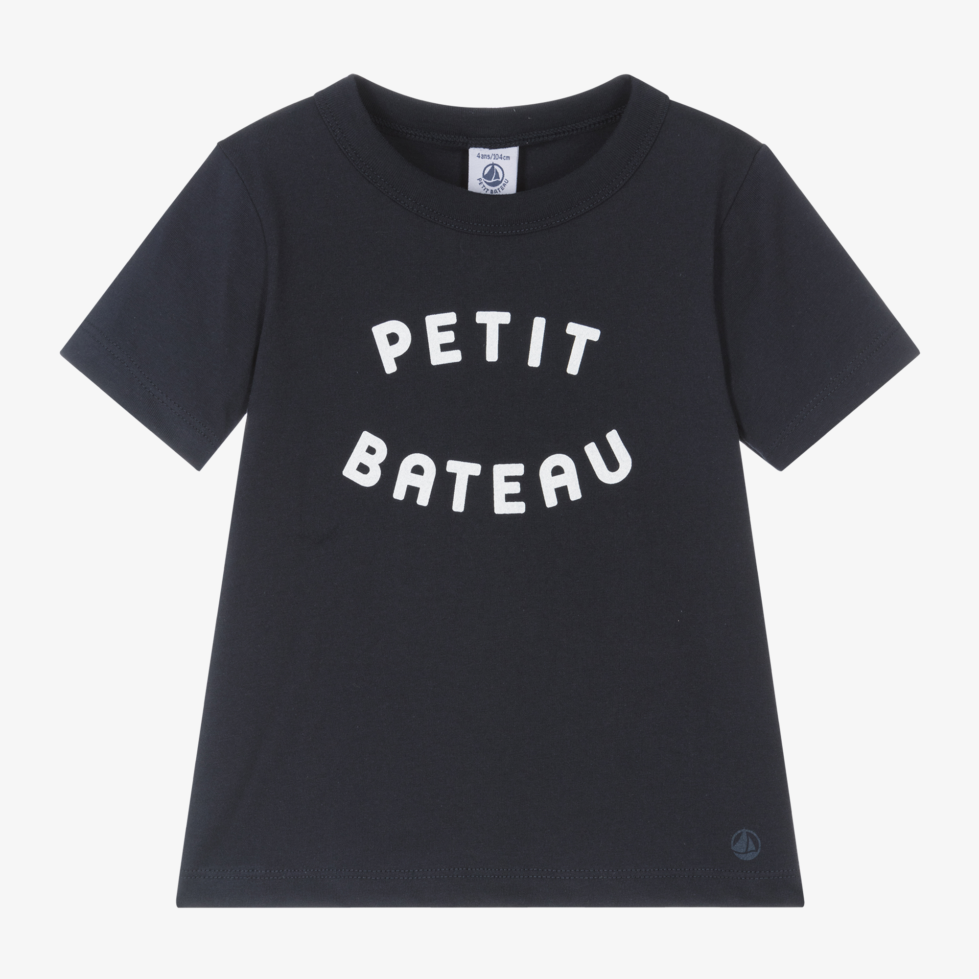 Petit Bateau Boys Navy Blue Organic Cotton T Shirt