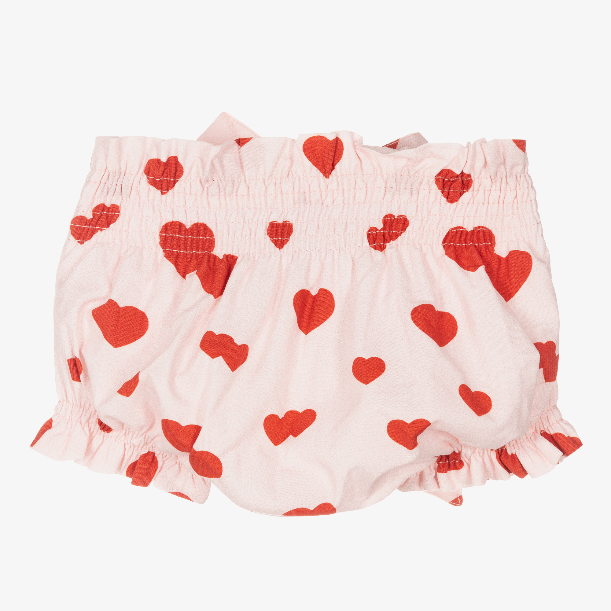 Red store heart shorts