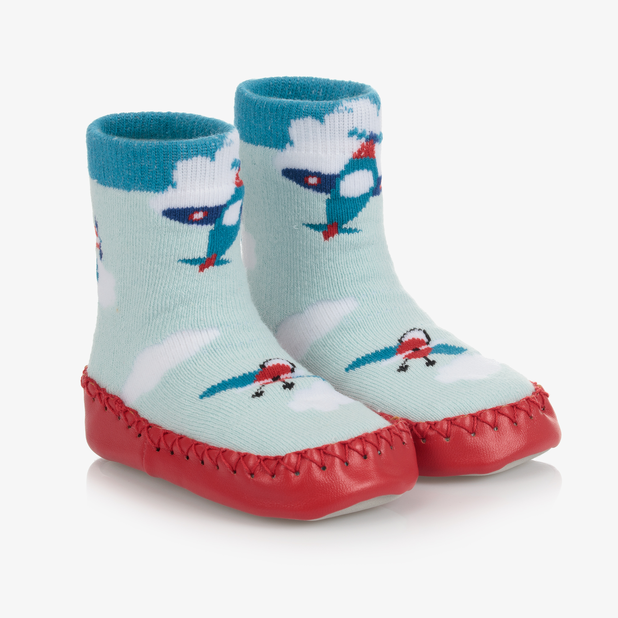 Powell Craft - Chaussons-chaussettes forêt bleus fille