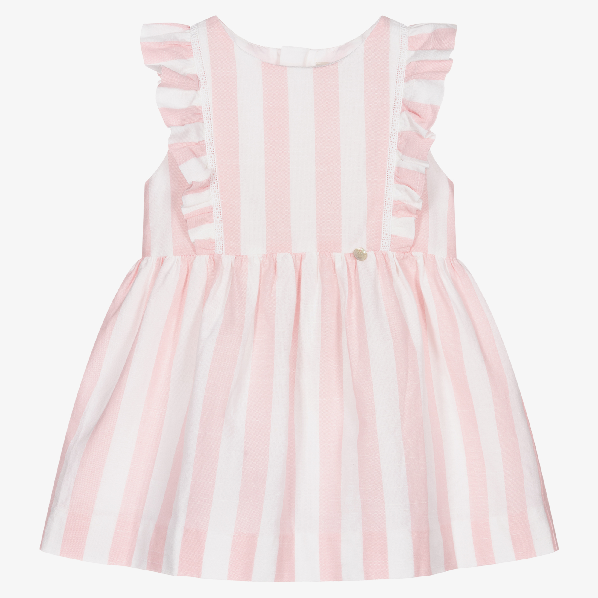 Puret Du B b Pink White Striped Dress Childrensalon Outlet