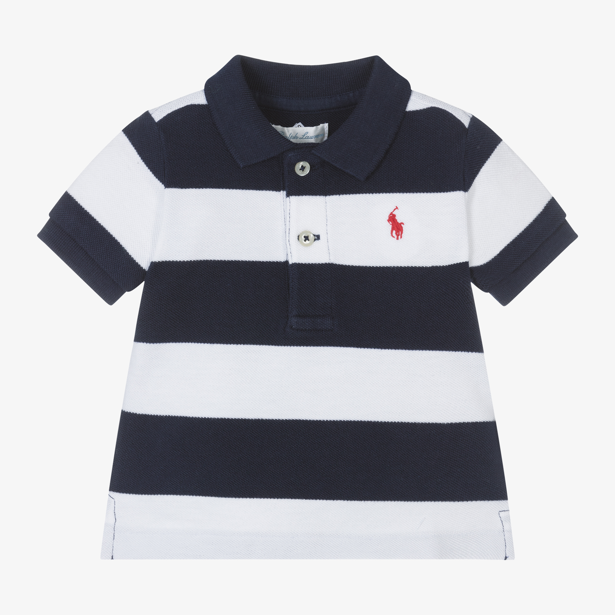 Ralph Lauren Baby Boys Navy Blue Stripe Polo Shirt