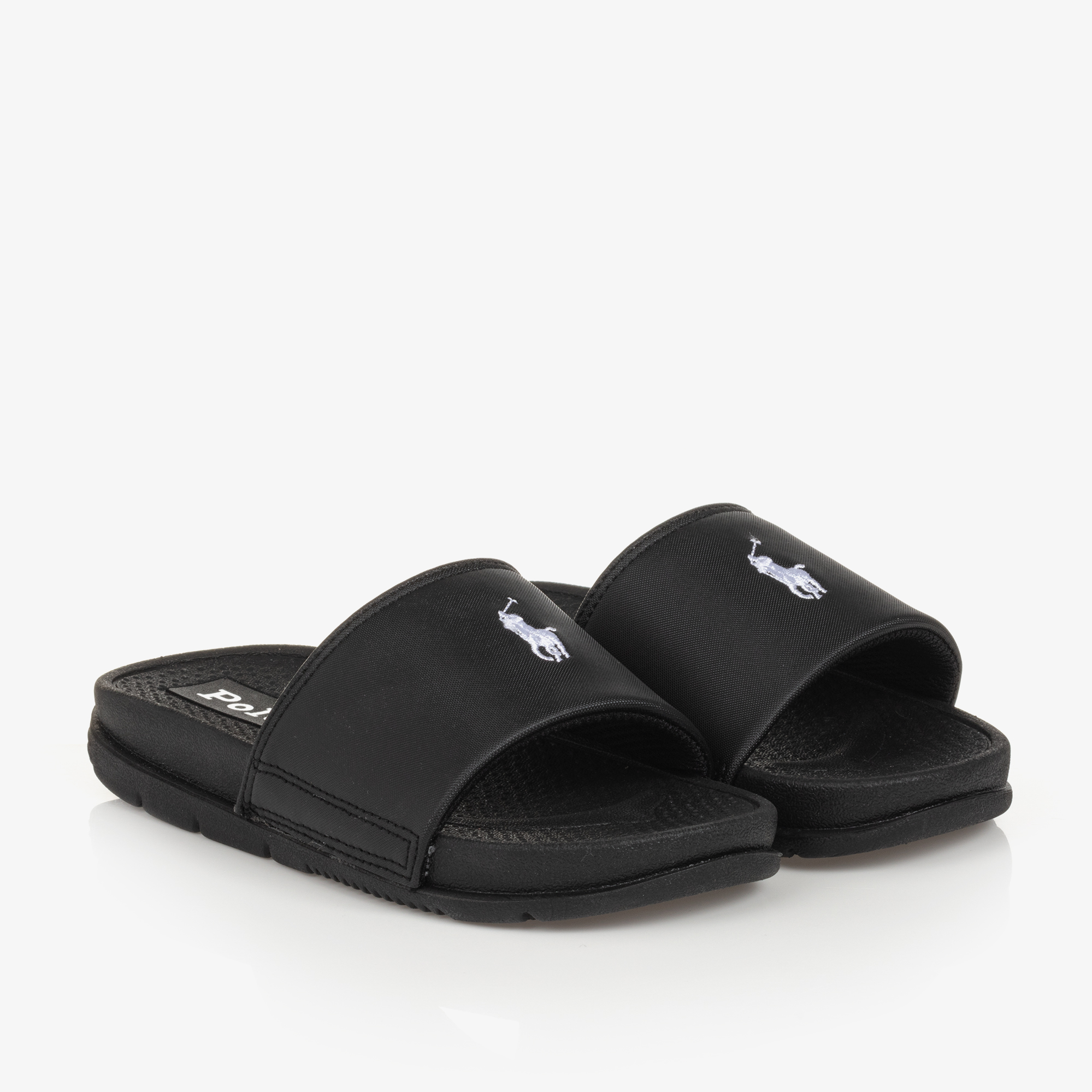 Ralph Lauren Black Pony Sliders