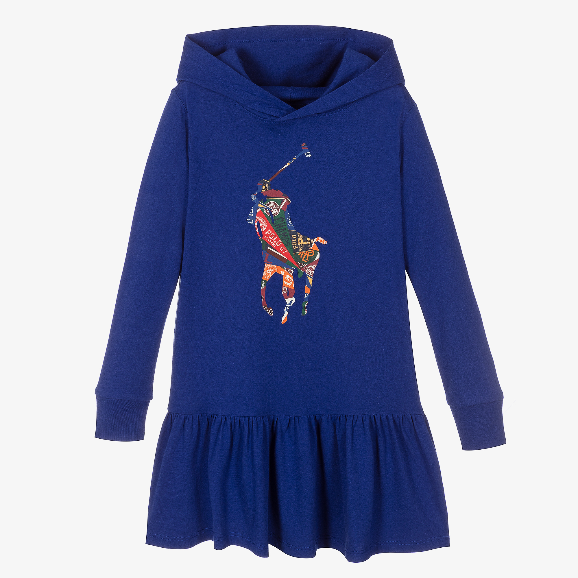 Polo Ralph Lauren - Blue Hooded Sweatshirt Dress | Childrensalon Outlet