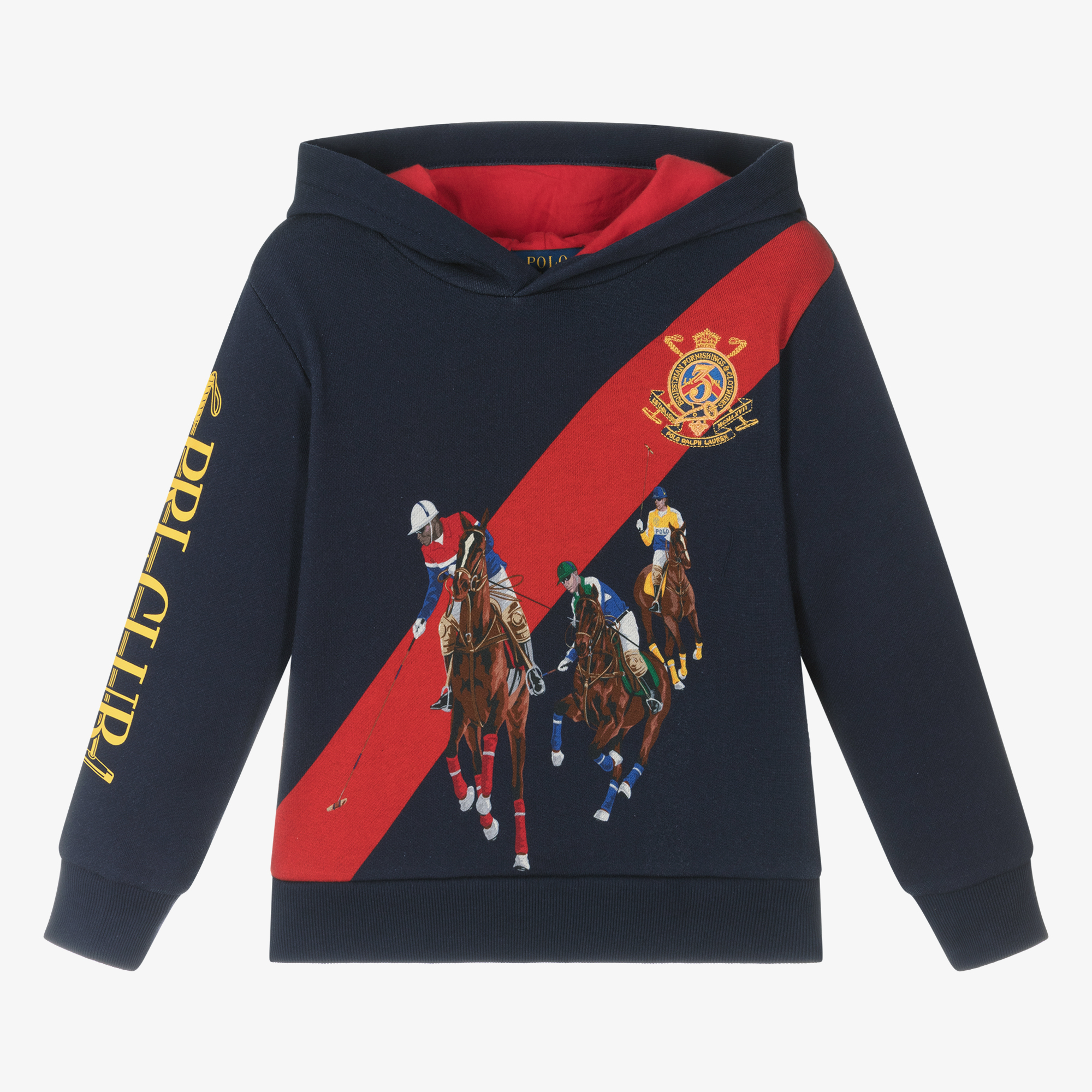 Ralph Lauren Boys Navy Blue PRL Club Hoodie Childrensalon Outlet