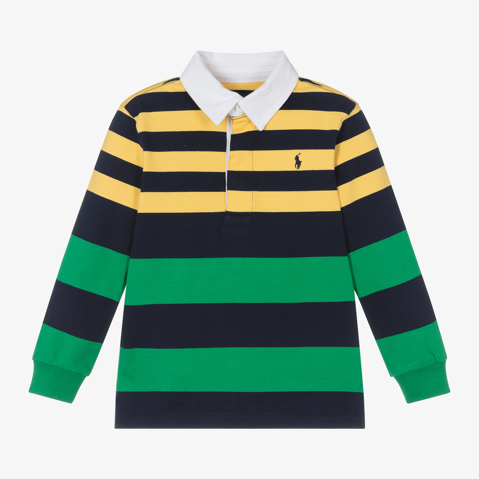 Ralph Lauren Boys Yellow Green Stripe Rugby Shirt Childrensalon Outlet