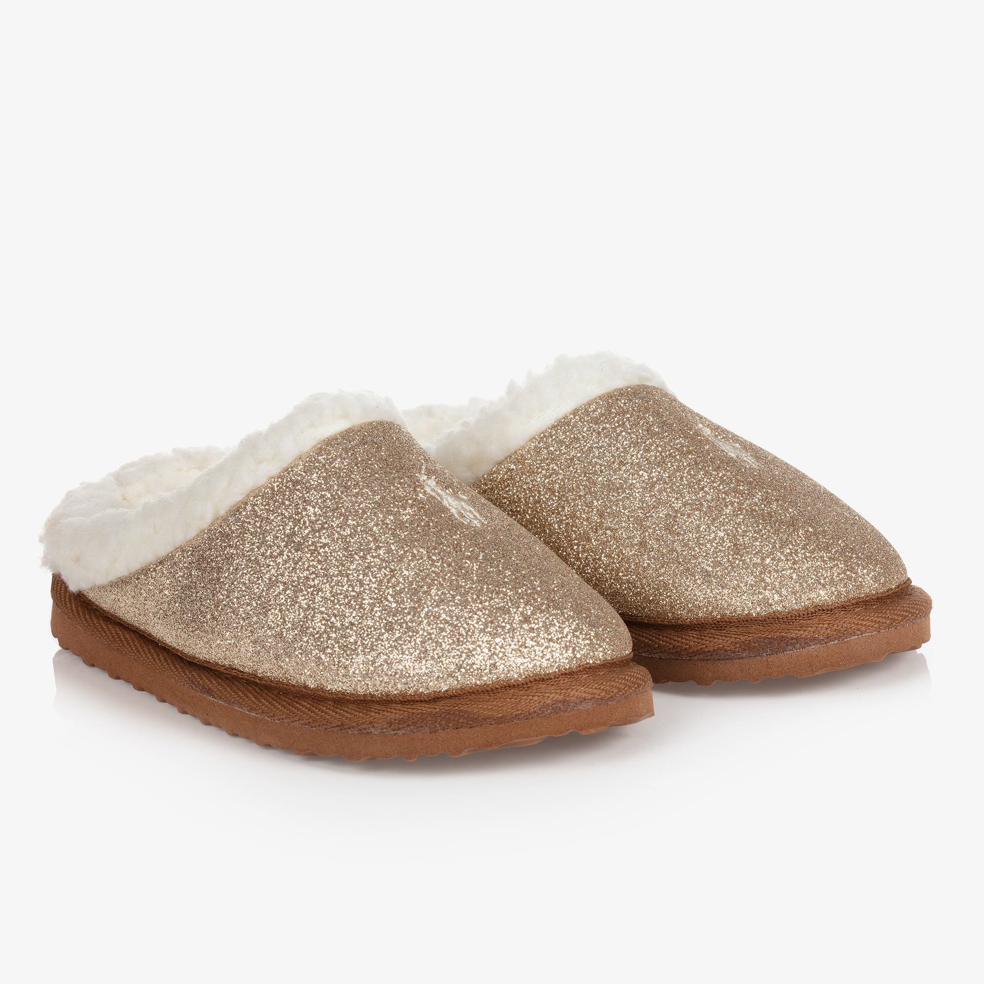 Gold hot sale sparkle slippers