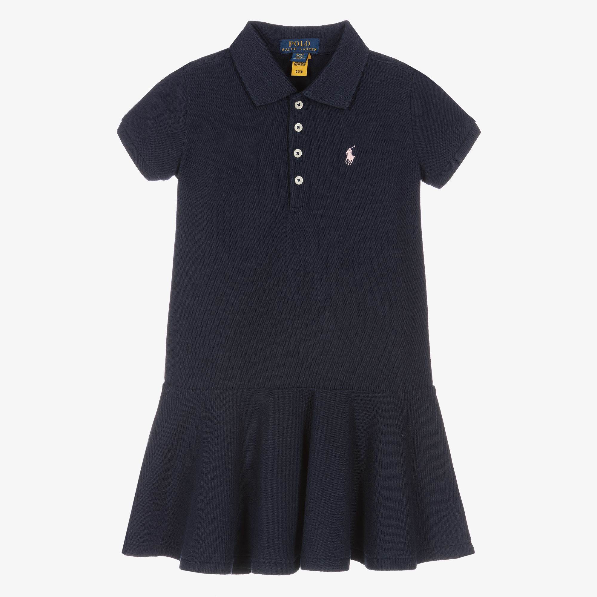 Ralph Lauren Girls Navy Blue Cotton Polo Dress