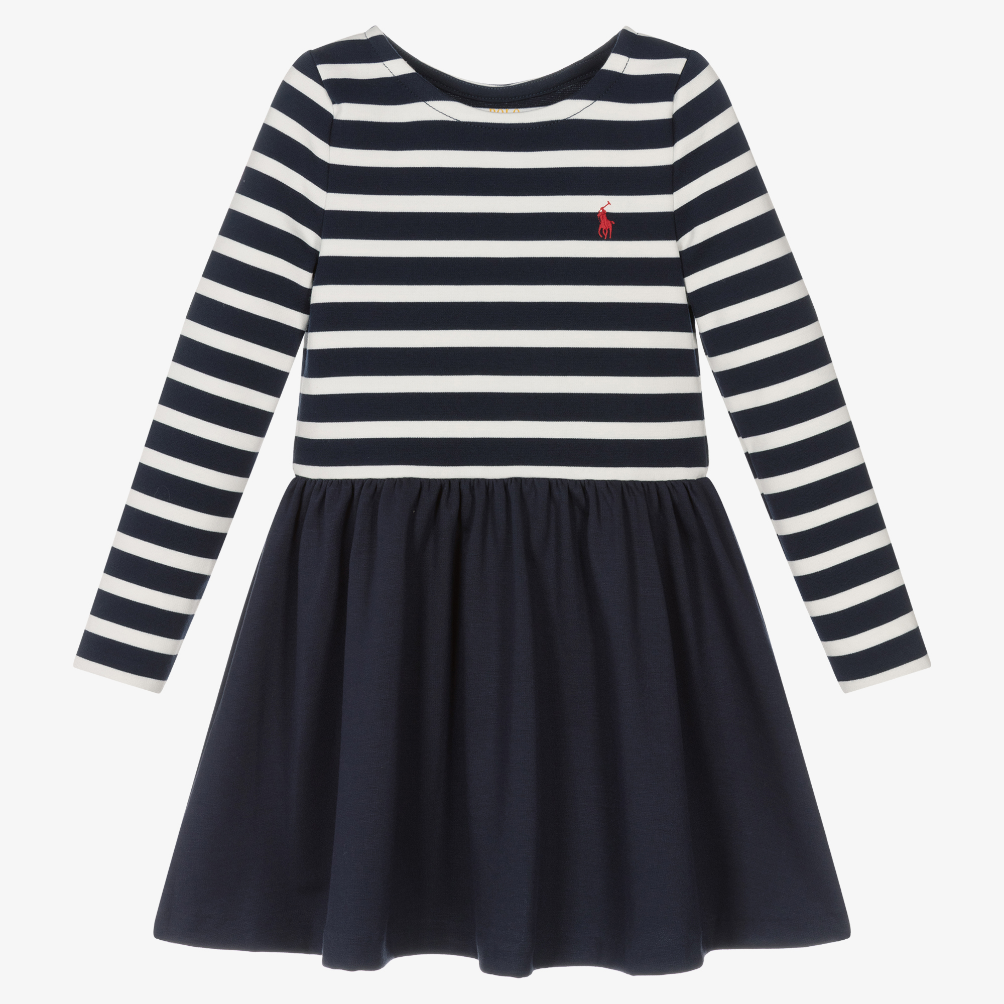 Ralph lauren navy blue and white dress best sale