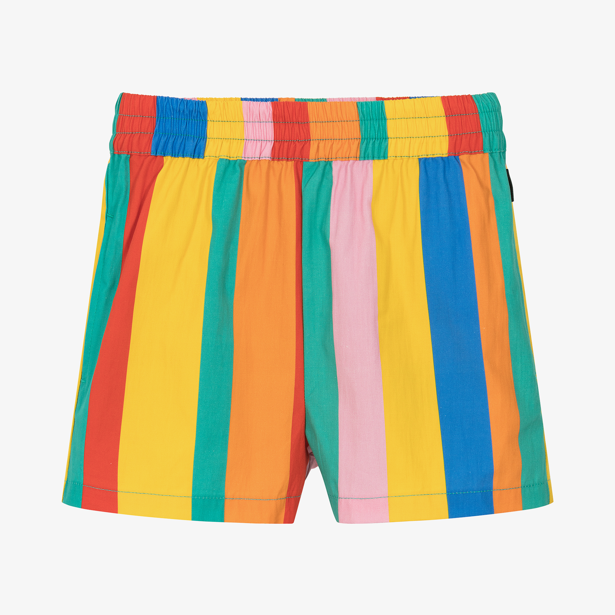 Rock Your Baby Girls Rainbow Striped Cotton Shorts