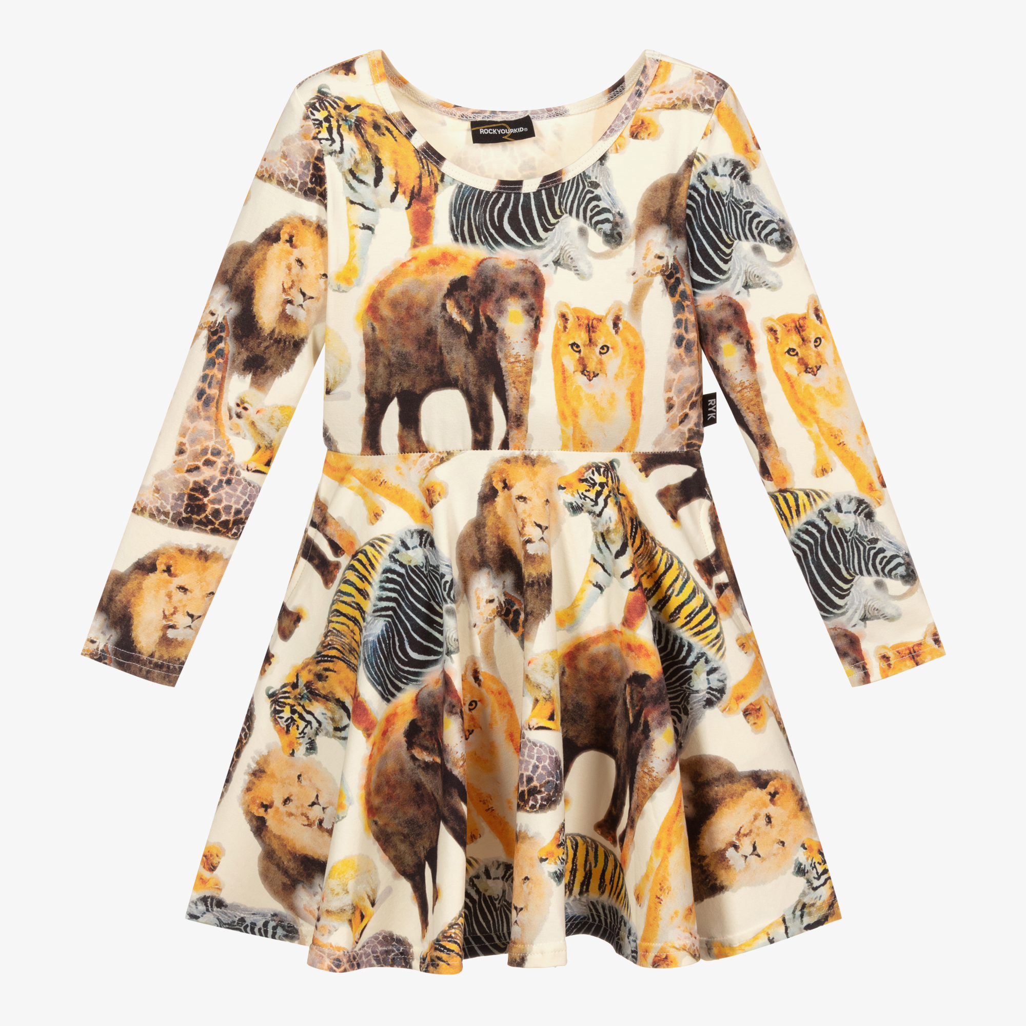 Lion shop print dress