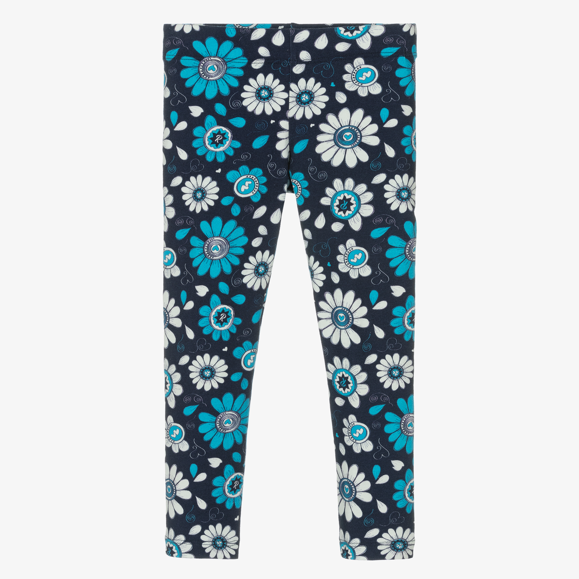 Rosalita Señoritas Girls Blue Cotton Floral Leggings