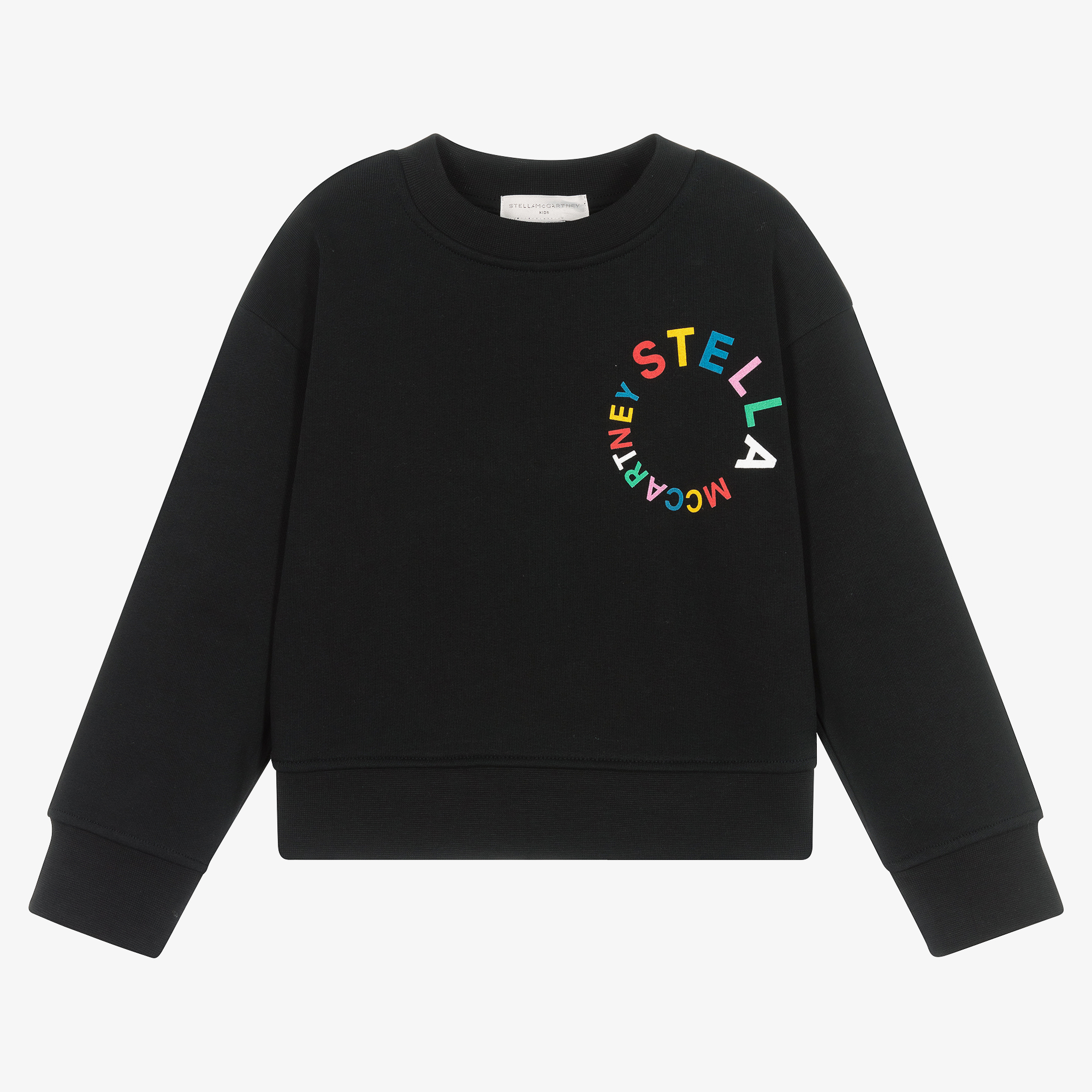 Stella McCartney Kids Girls Black Organic Cotton Sweatshirt