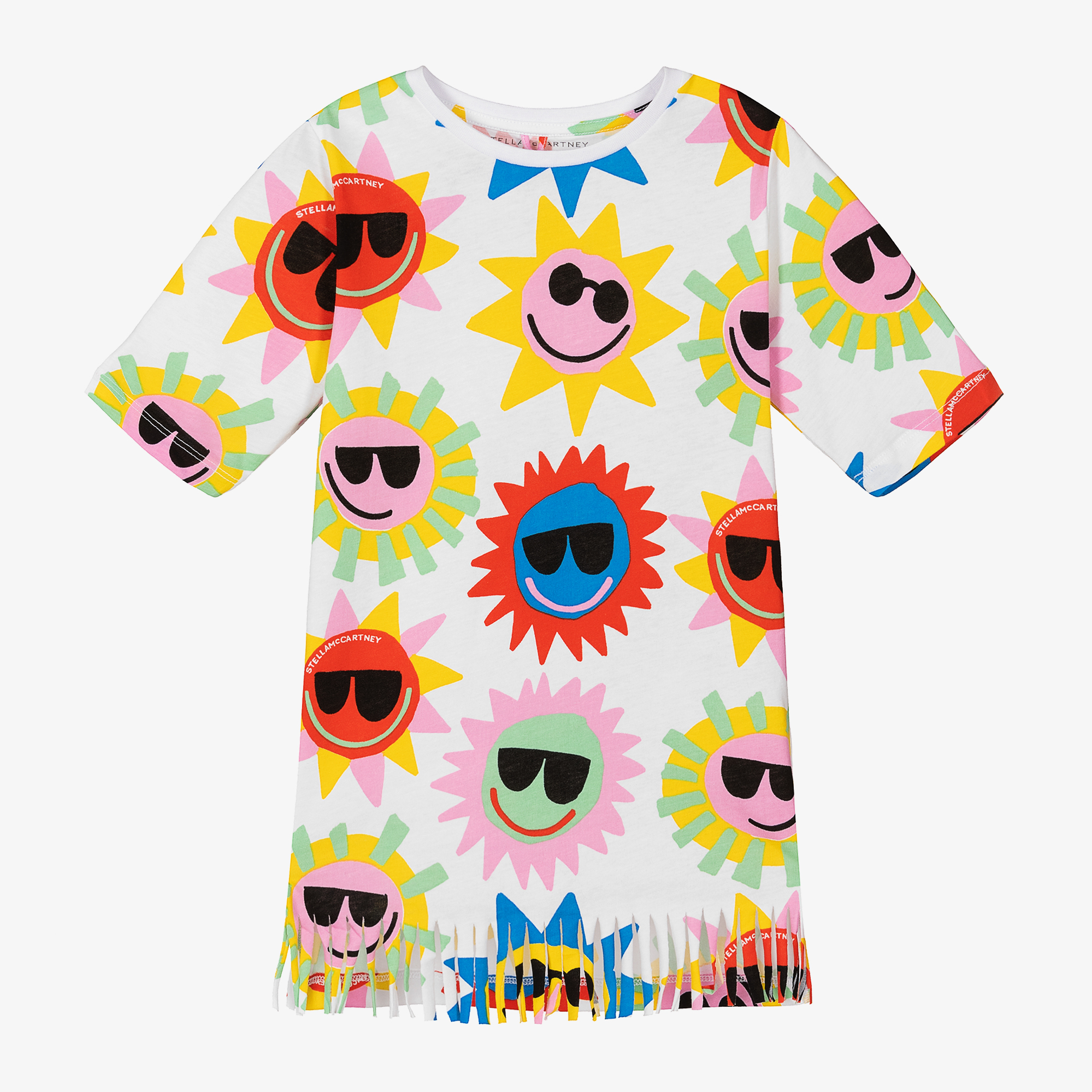 Stella McCartney Kids Girls White Organic Cotton T Shirt Dress