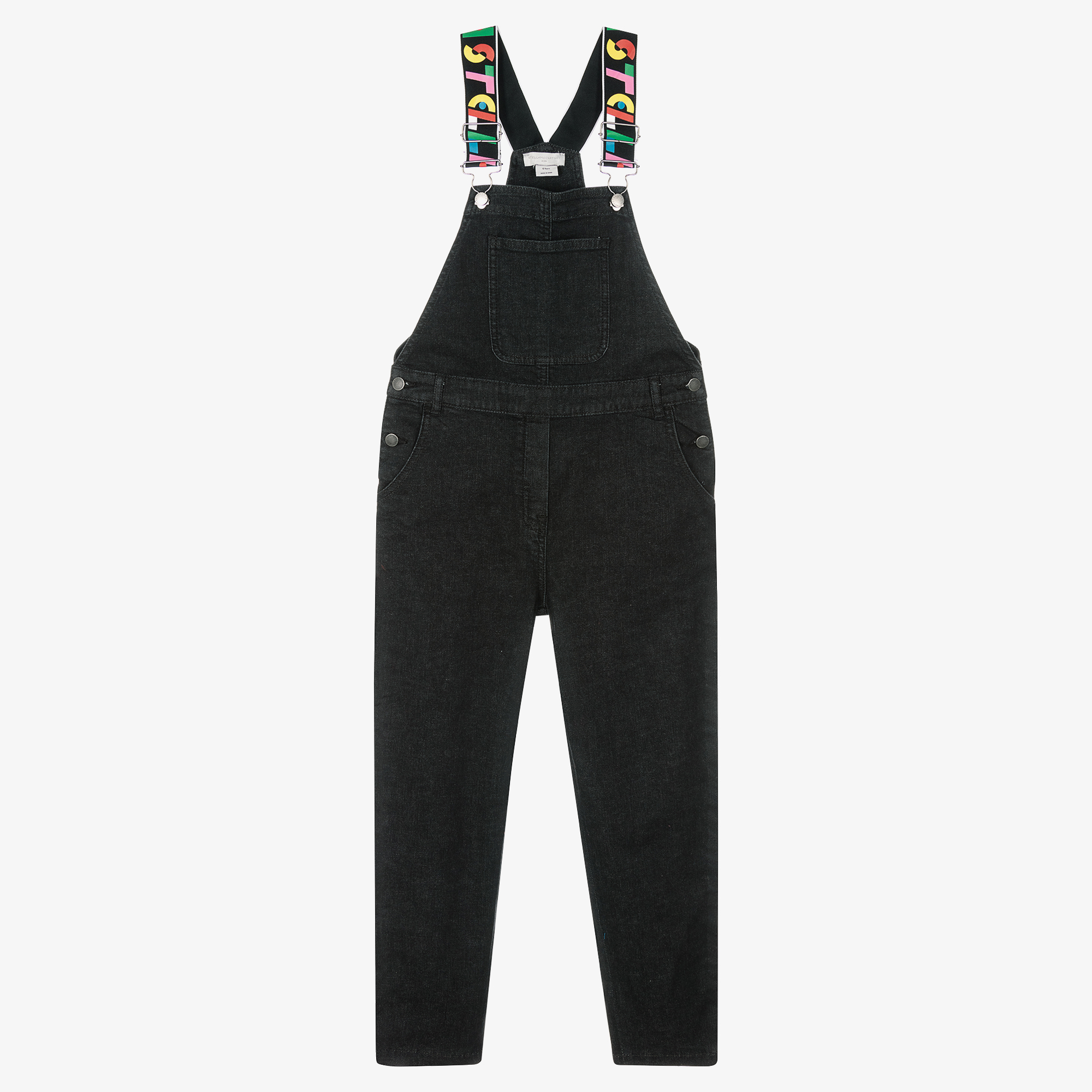 Girls black dungarees hotsell