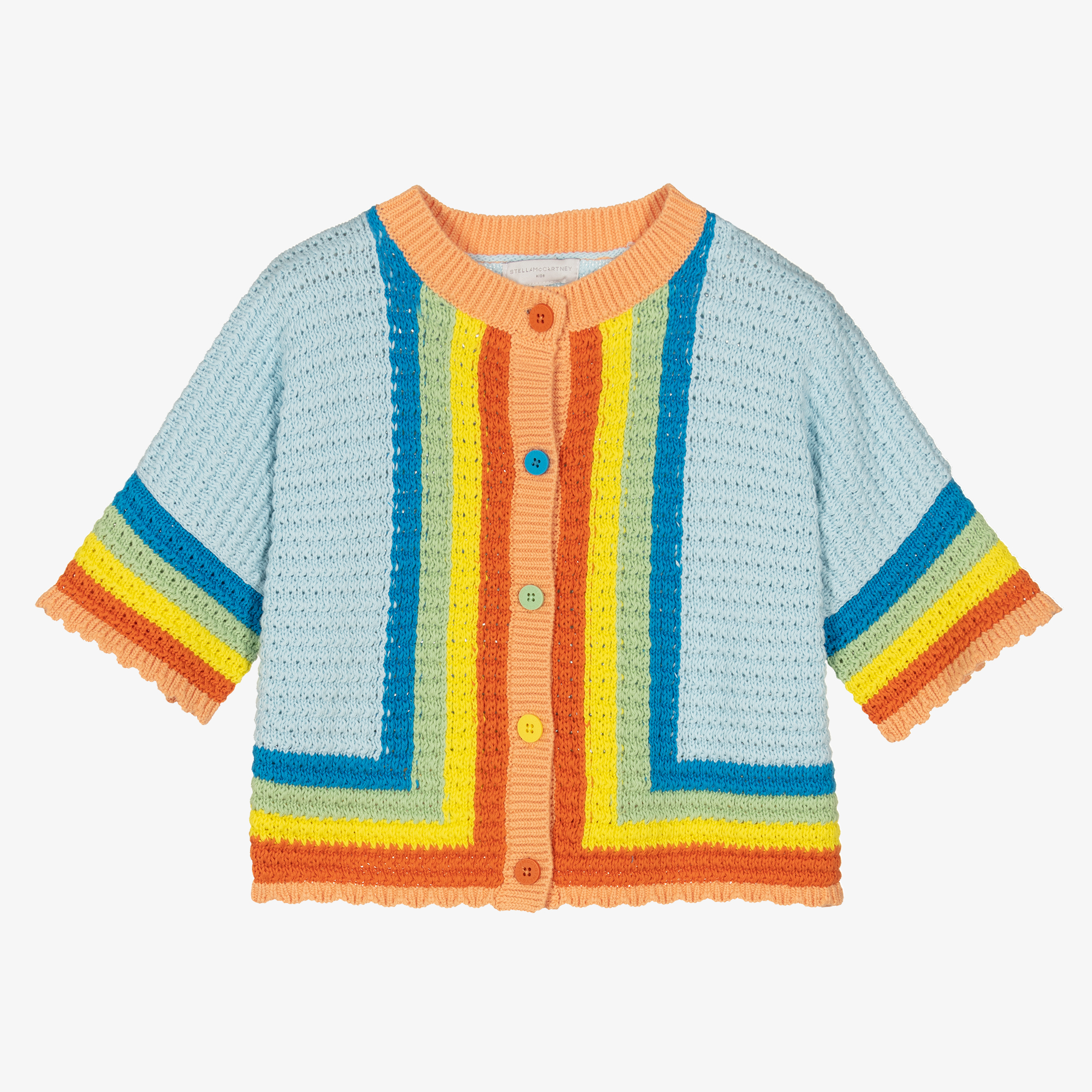 Stella McCartney Kids - Teen Girls Rainbow Crochet Crop Cardigan