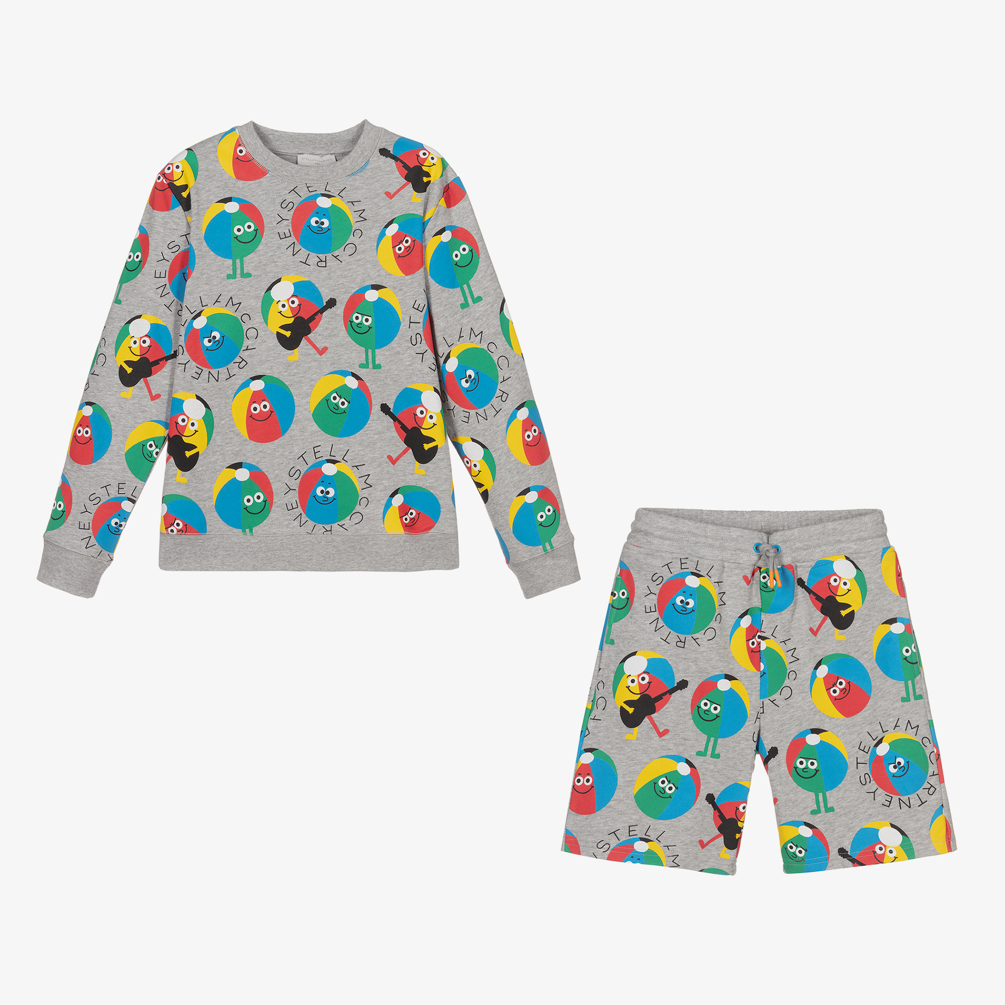 Stella McCartney Kids logo-print shorts - Grey