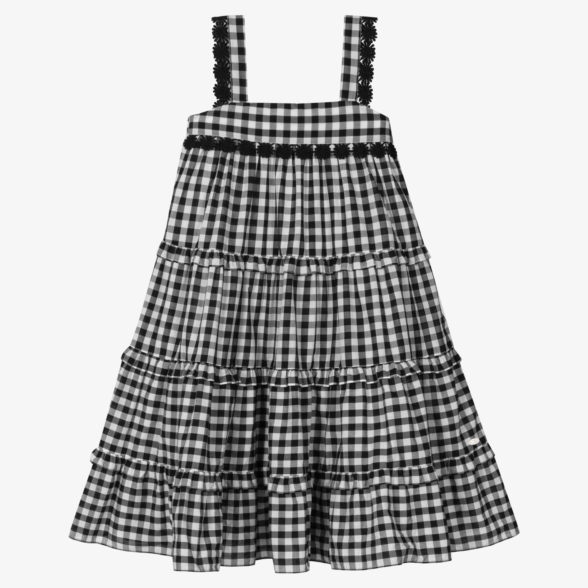 Gingham black clearance and white dress