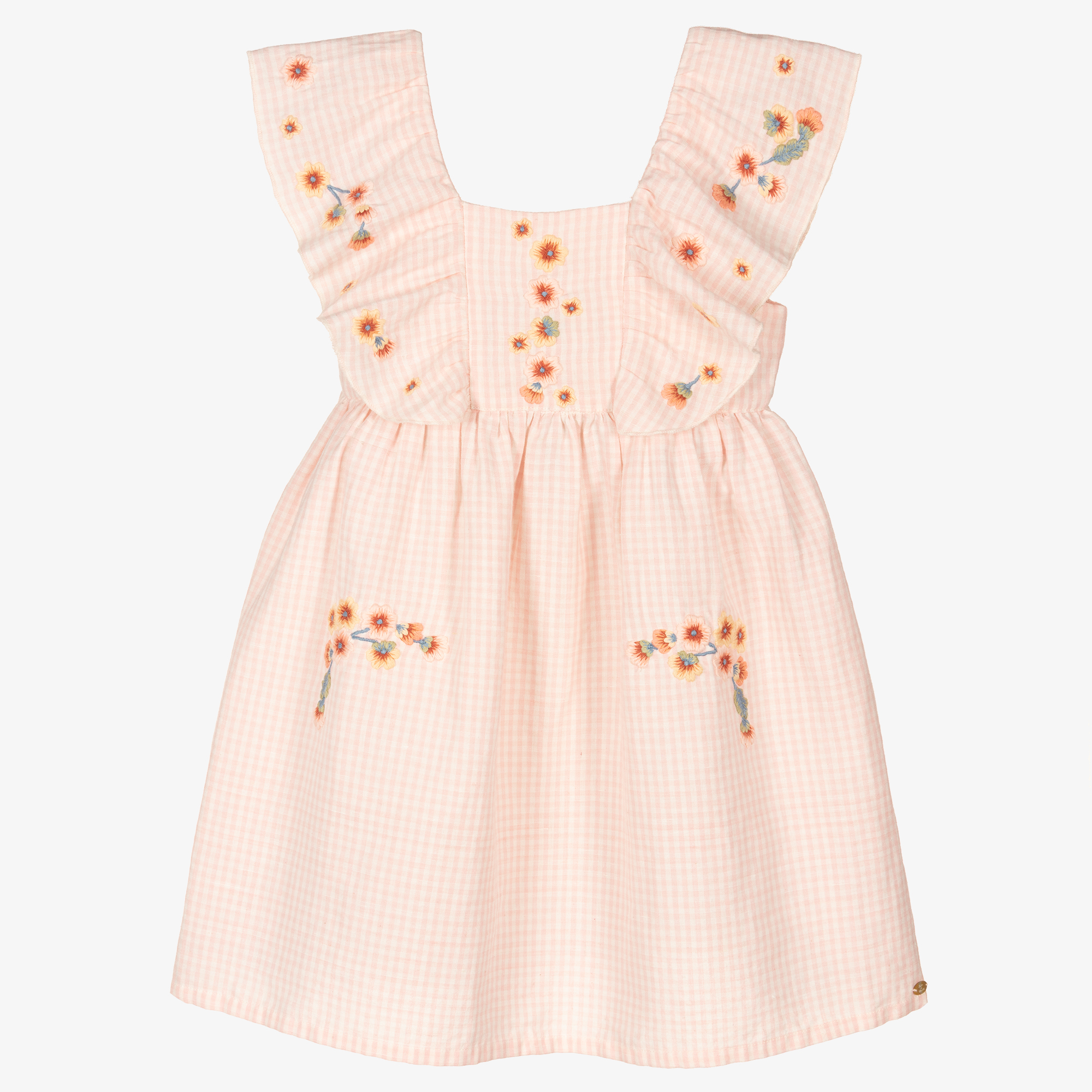 Tartine et Chocolat Girls Pink Linen good Dress