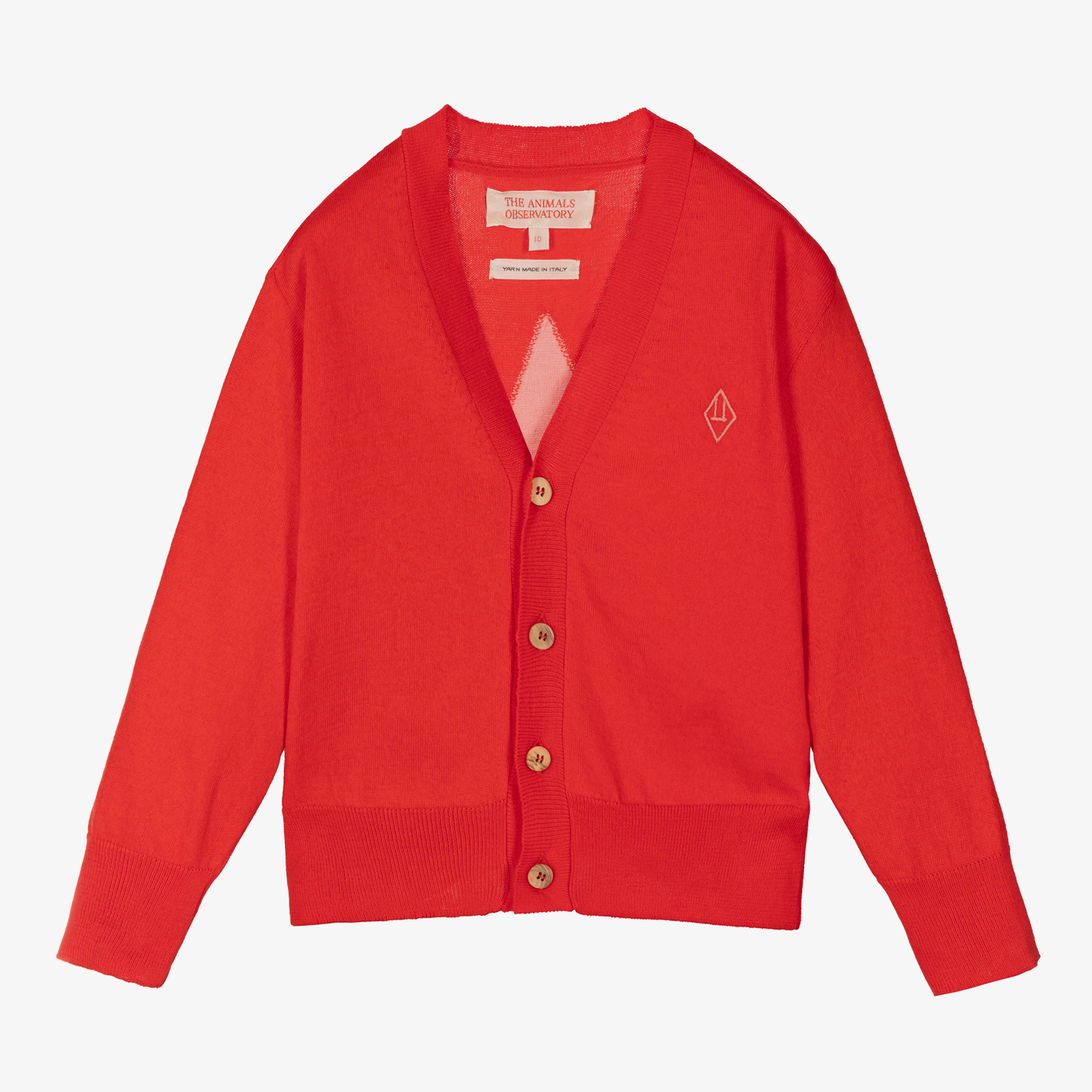 The Animals Observatory Teen Girls Red Cotton Cardigan