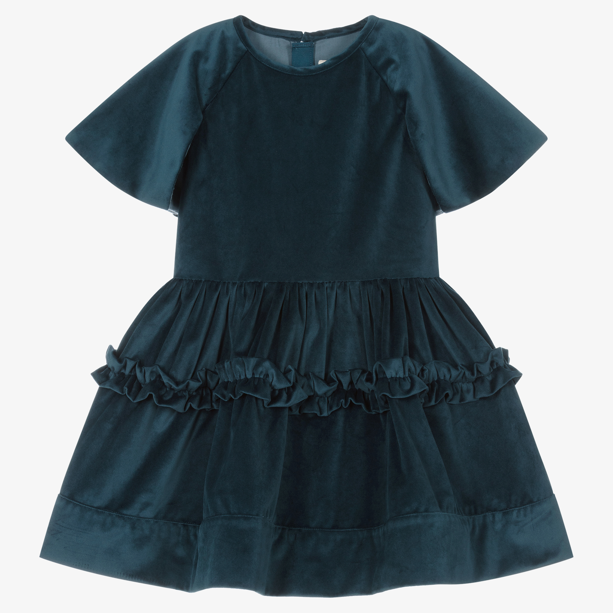 The Middle Daughter Girls Navy Blue Velvet Dress