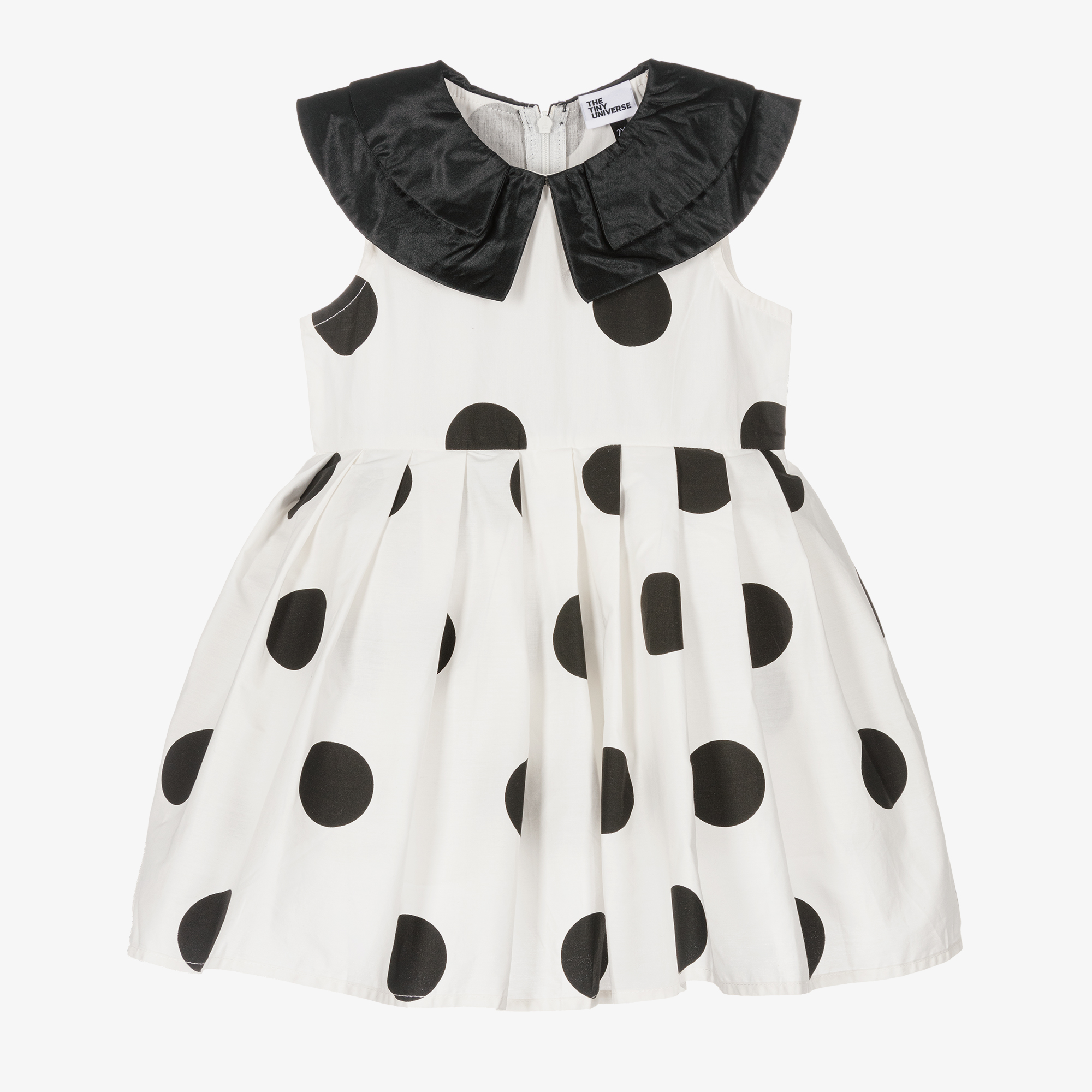 Girls black and shop white polka dot dress